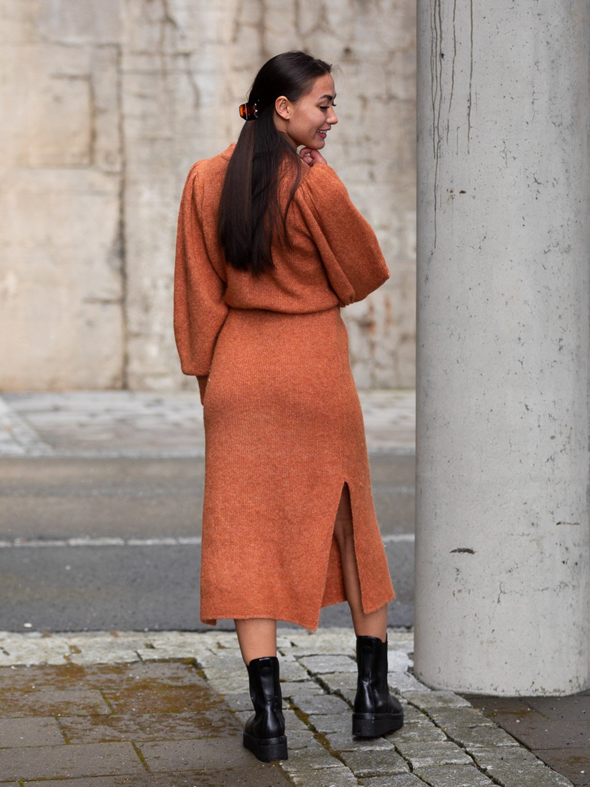 Ichi Jordan Dress Bombay Brown