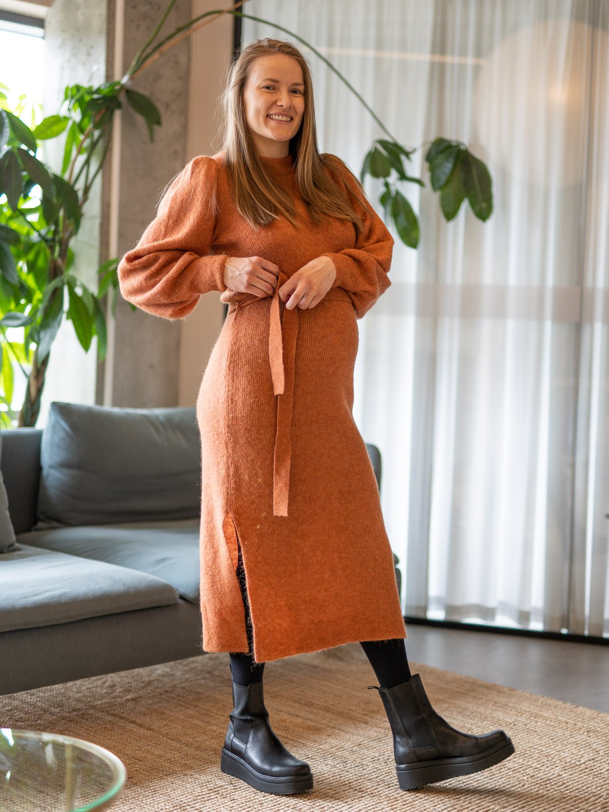 Ichi Jordan Dress Bombay Brown