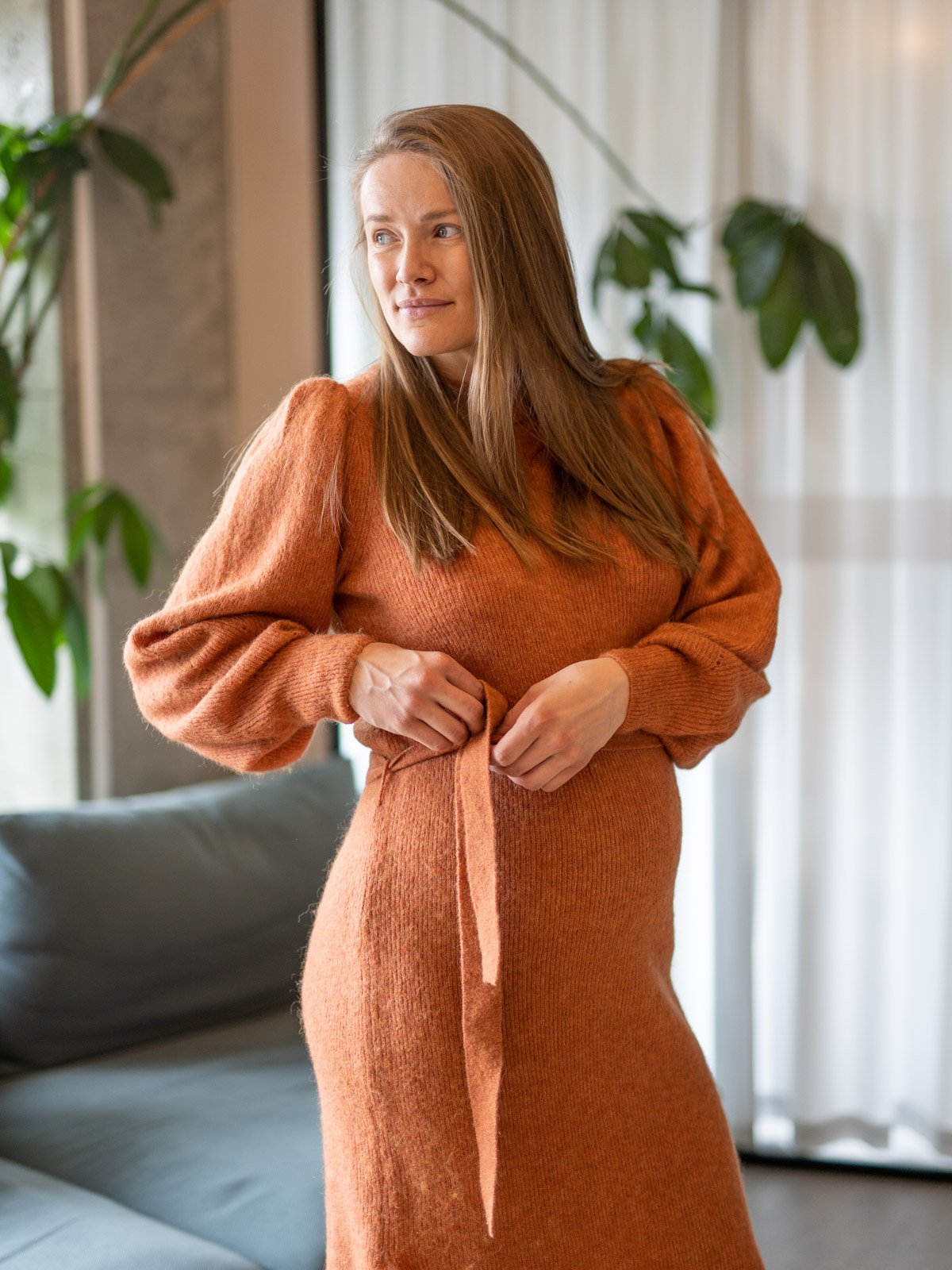 Ichi Jordan Dress Bombay Brown