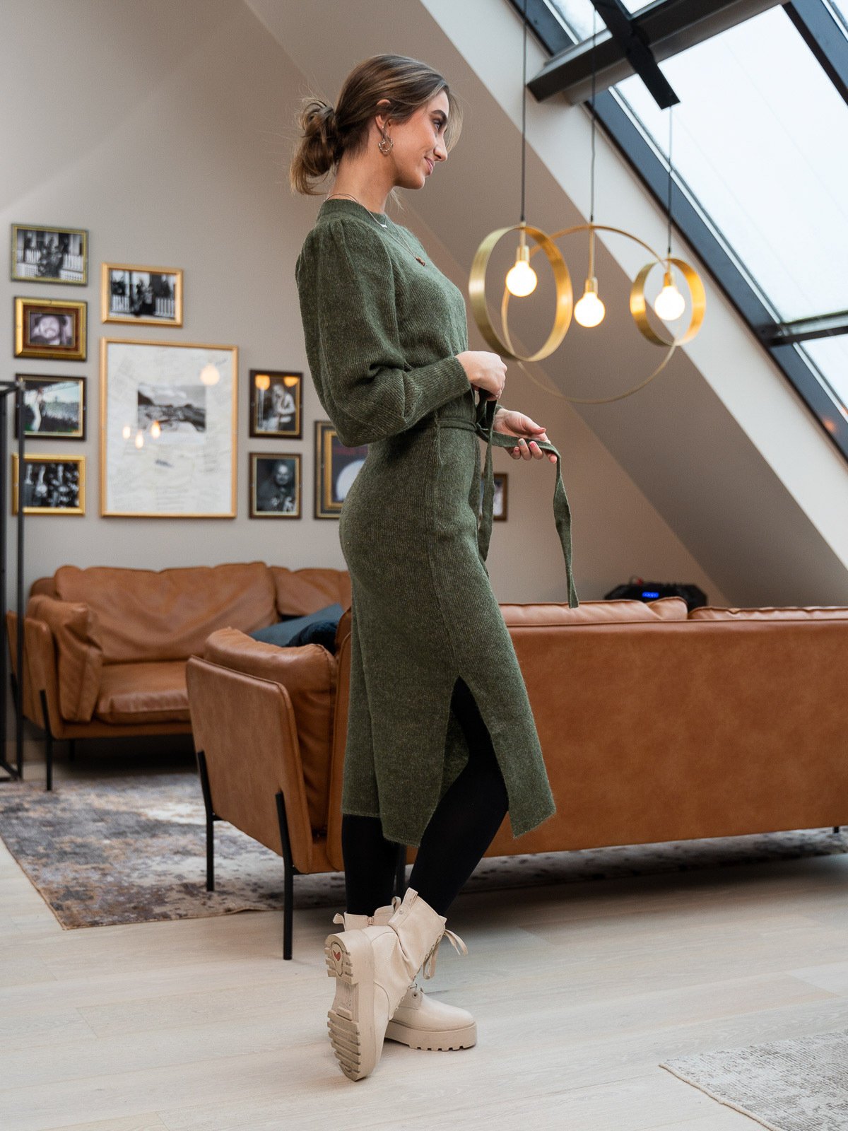 Ichi Jordan Dress Ivy Green