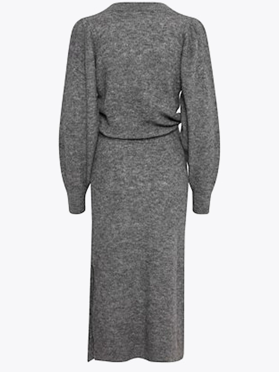 Ichi Jordan Dress Dark Grey Melange