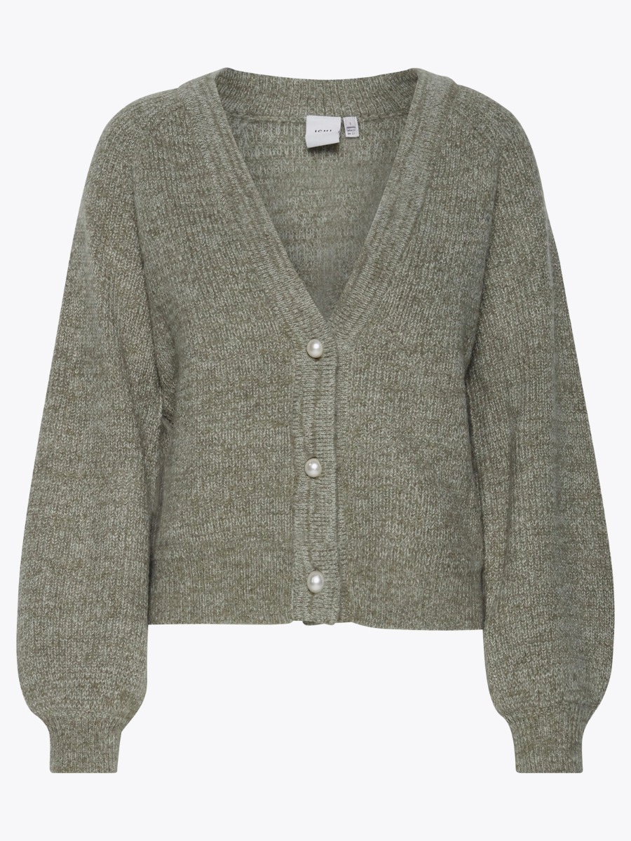Ichi Marin Cardigan Deep Lichen Green