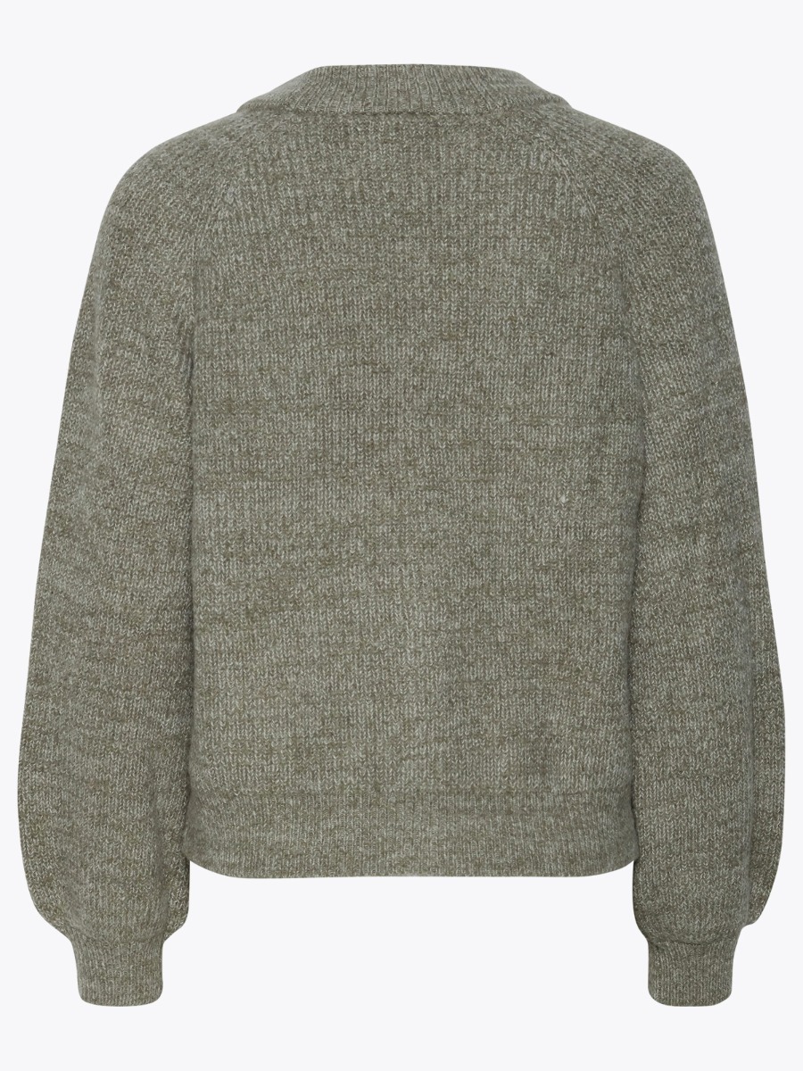 Ichi Marin Cardigan Deep Lichen Green