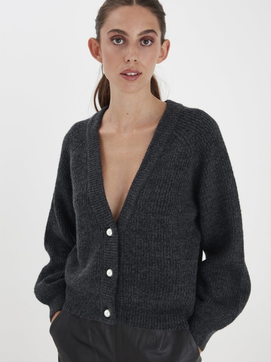 Ichi Marin Cardigan Black