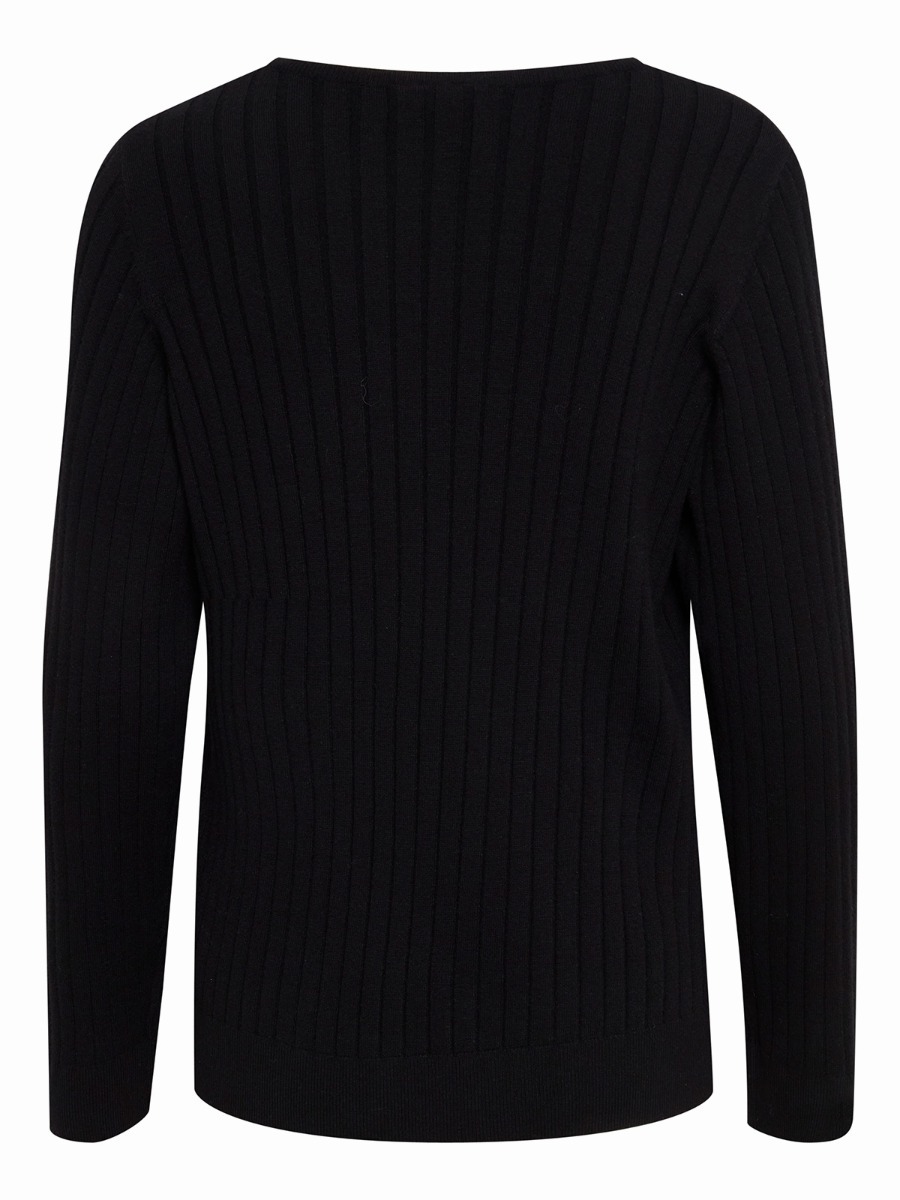 Ichi Kava Rib Long Sleeve Black