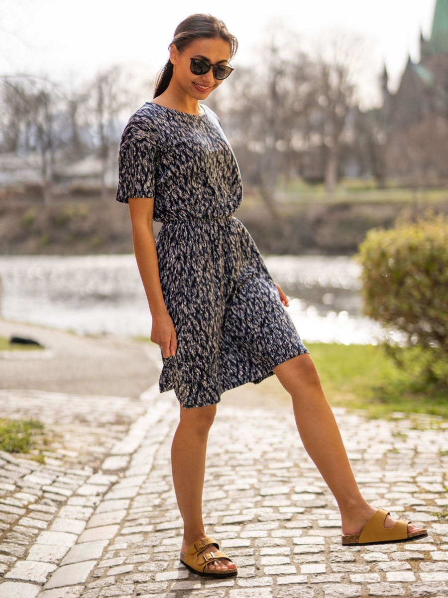 Ichi Lisa Dress 12 Cashmere Blue