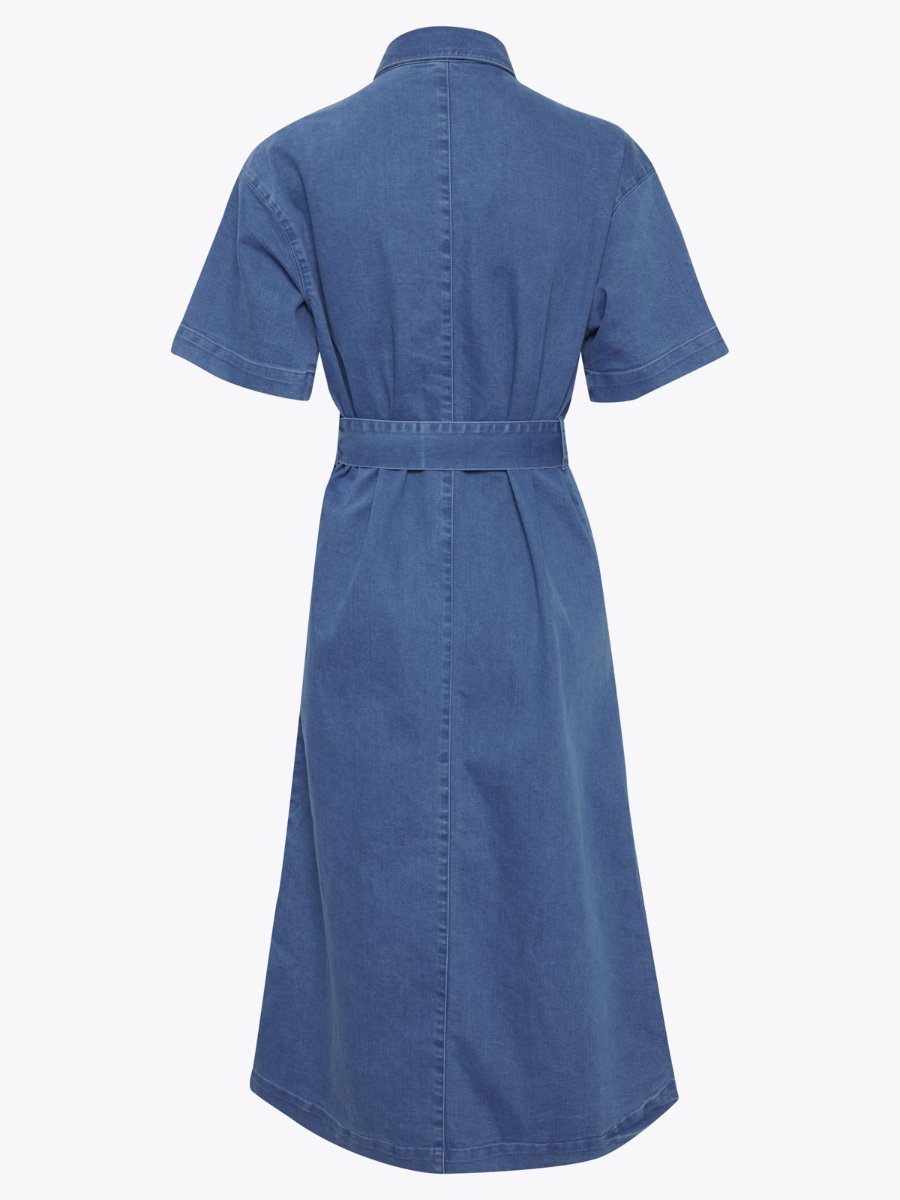 Ichi Mazie Dress Washed Blue Denim
