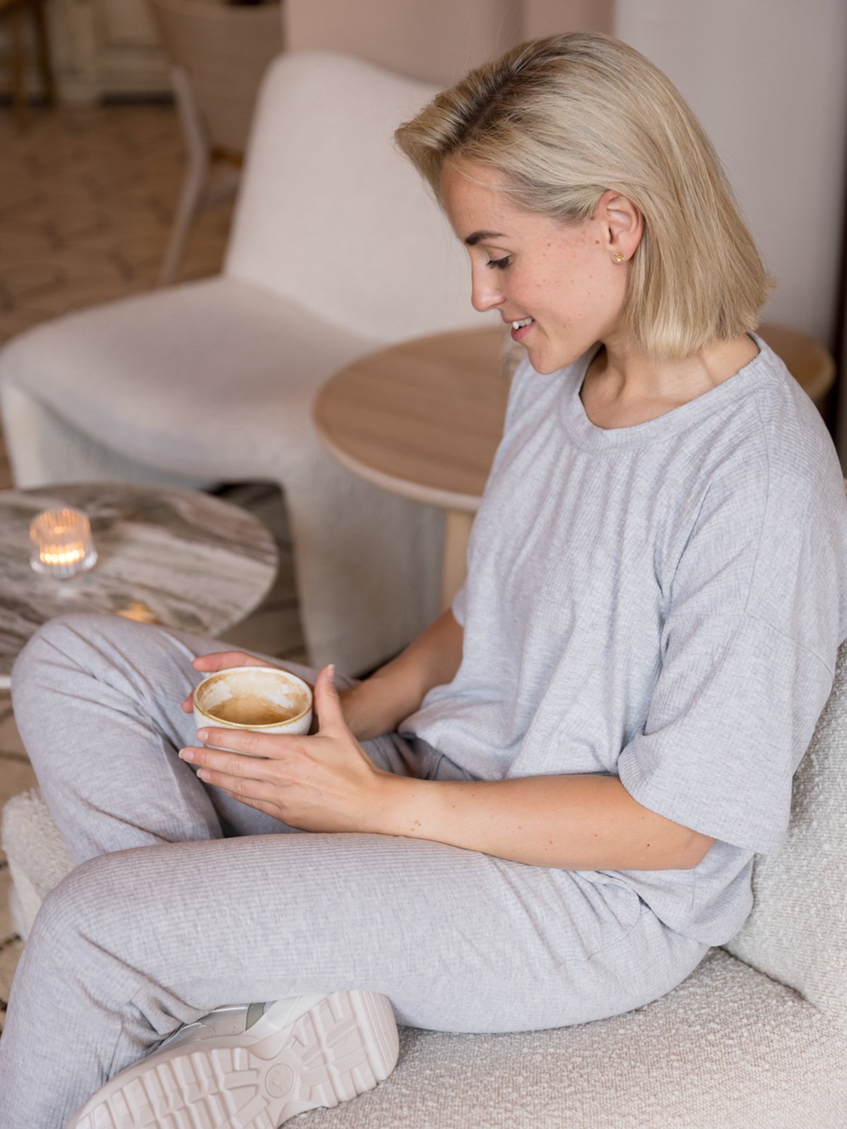 Ichi Kyla Pant Grey Melange