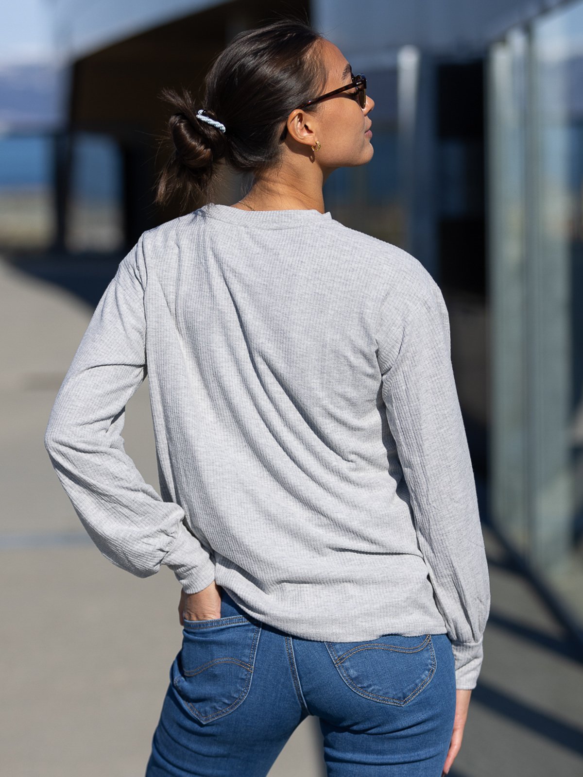 Ichi Kyla Long Sleeve Grey Melange