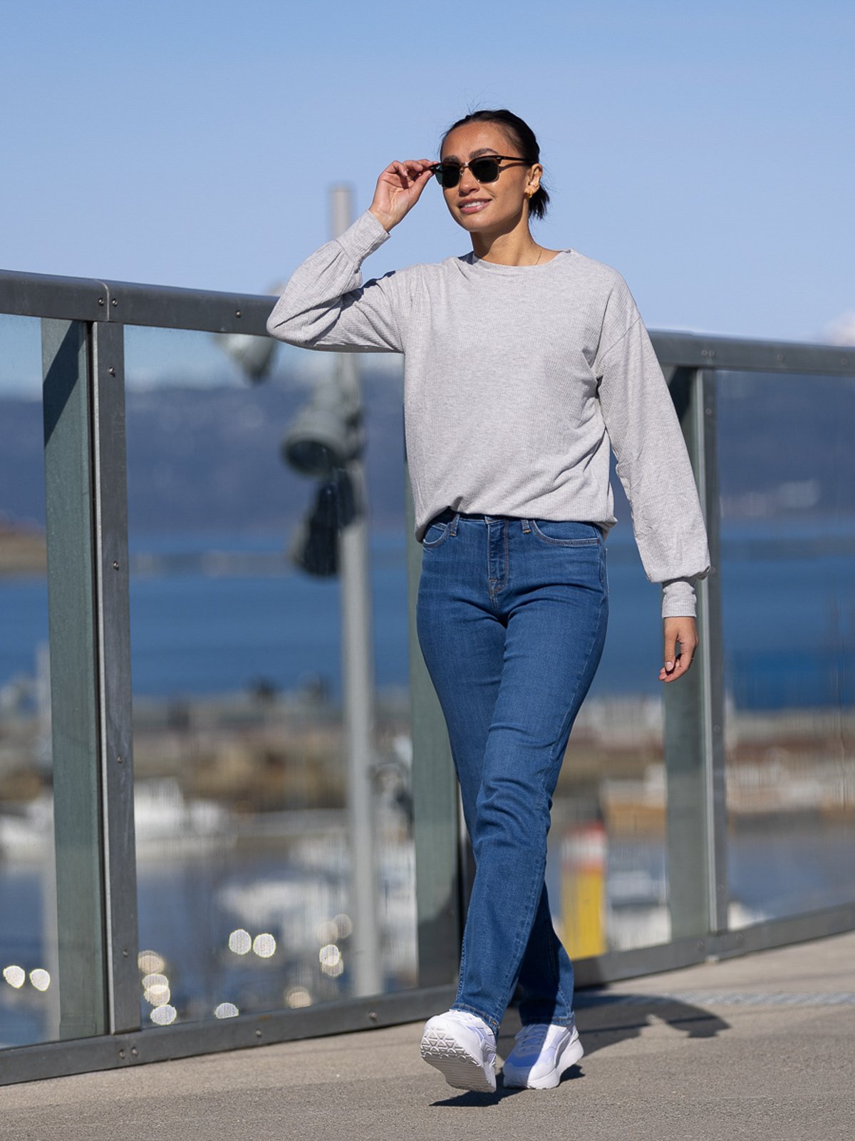 Ichi Kyla Long Sleeve Grey Melange