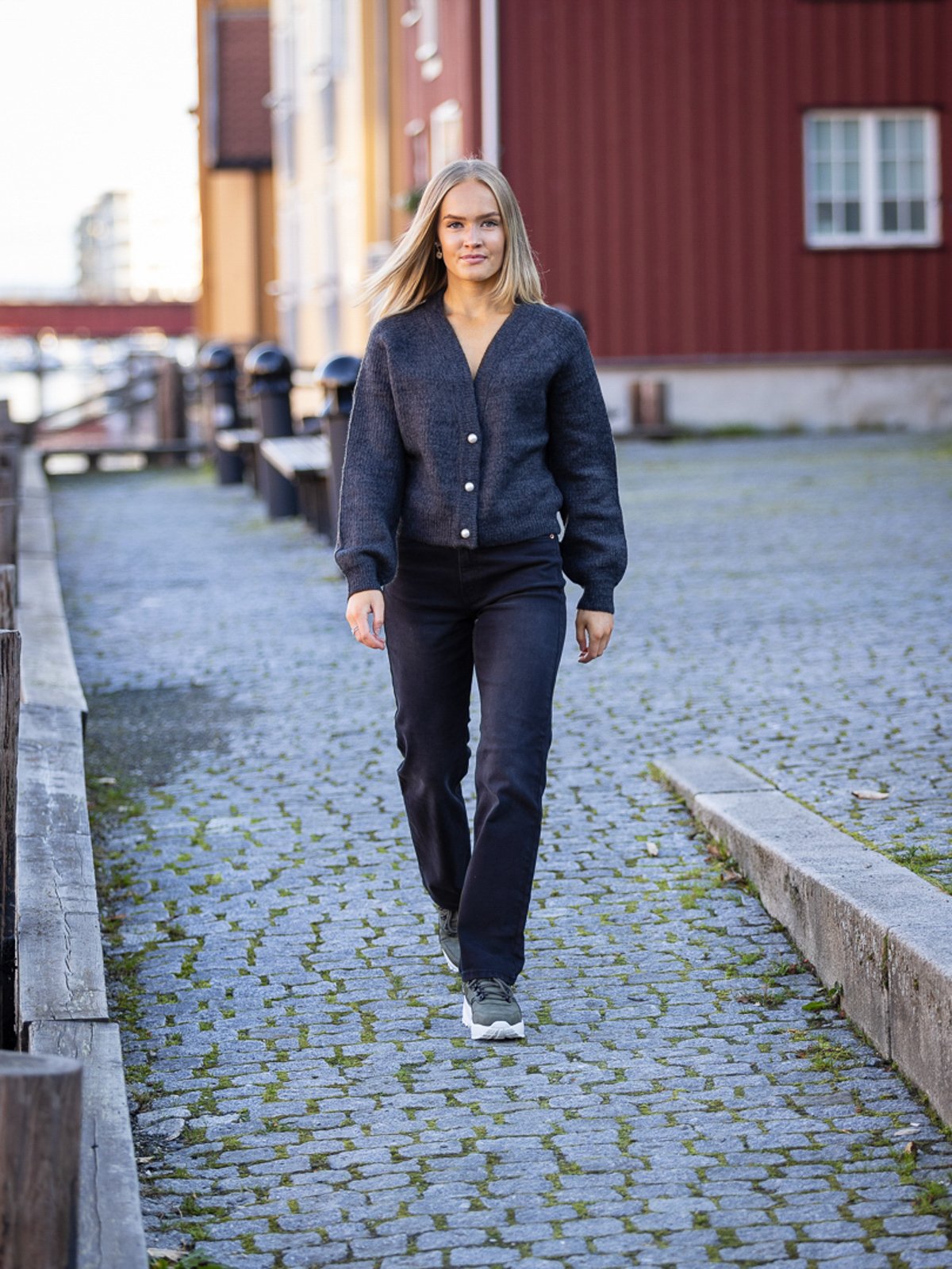 Ichi Marin Cardigan 2 Black Melange