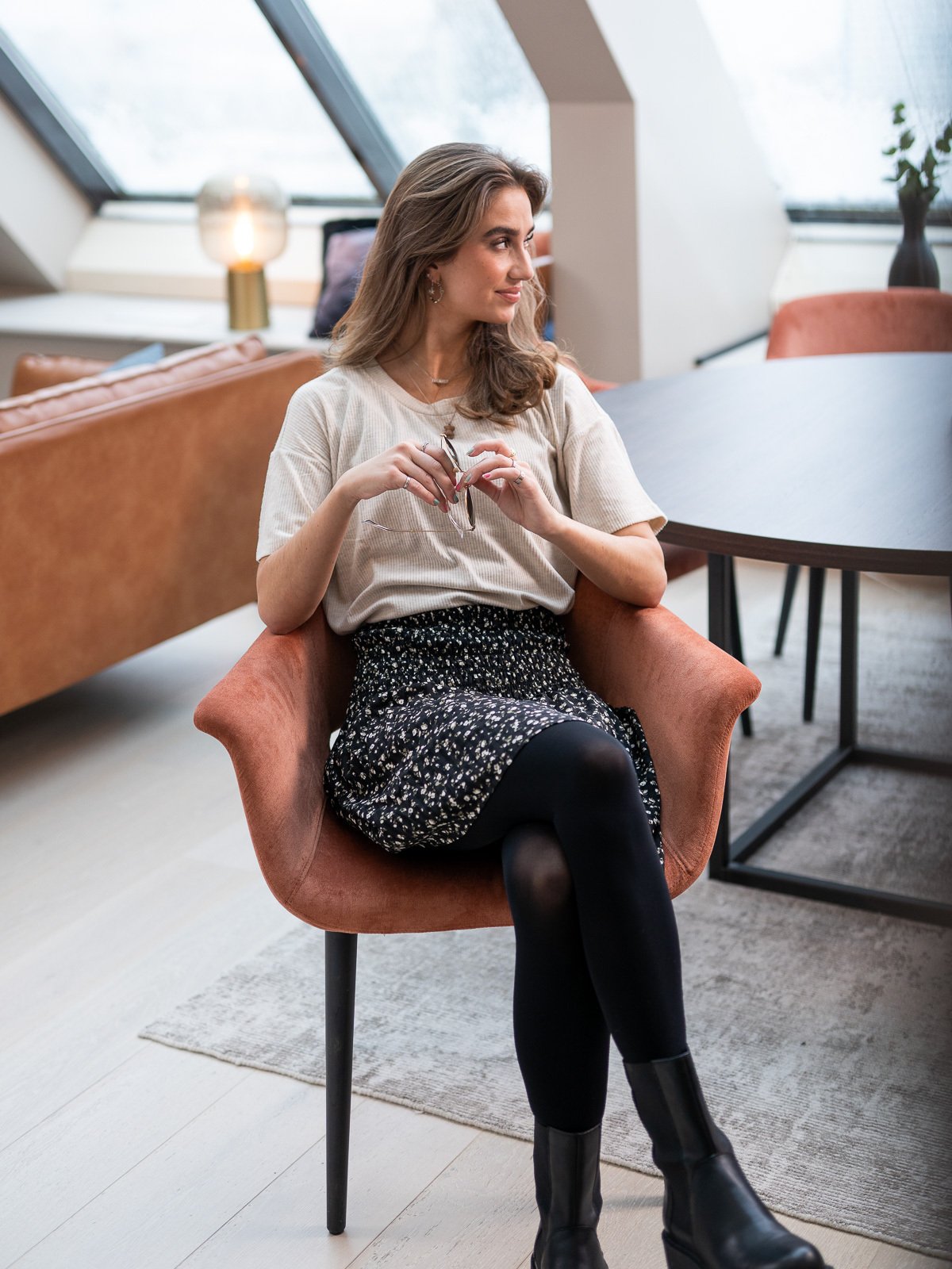 Ichi Kyla Short Sleeve Oatmeal Melange