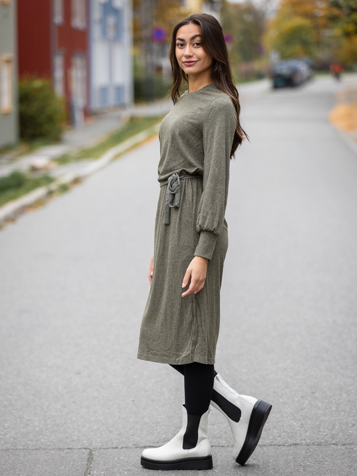 Ichi Kyla Dress 2 Ivy green