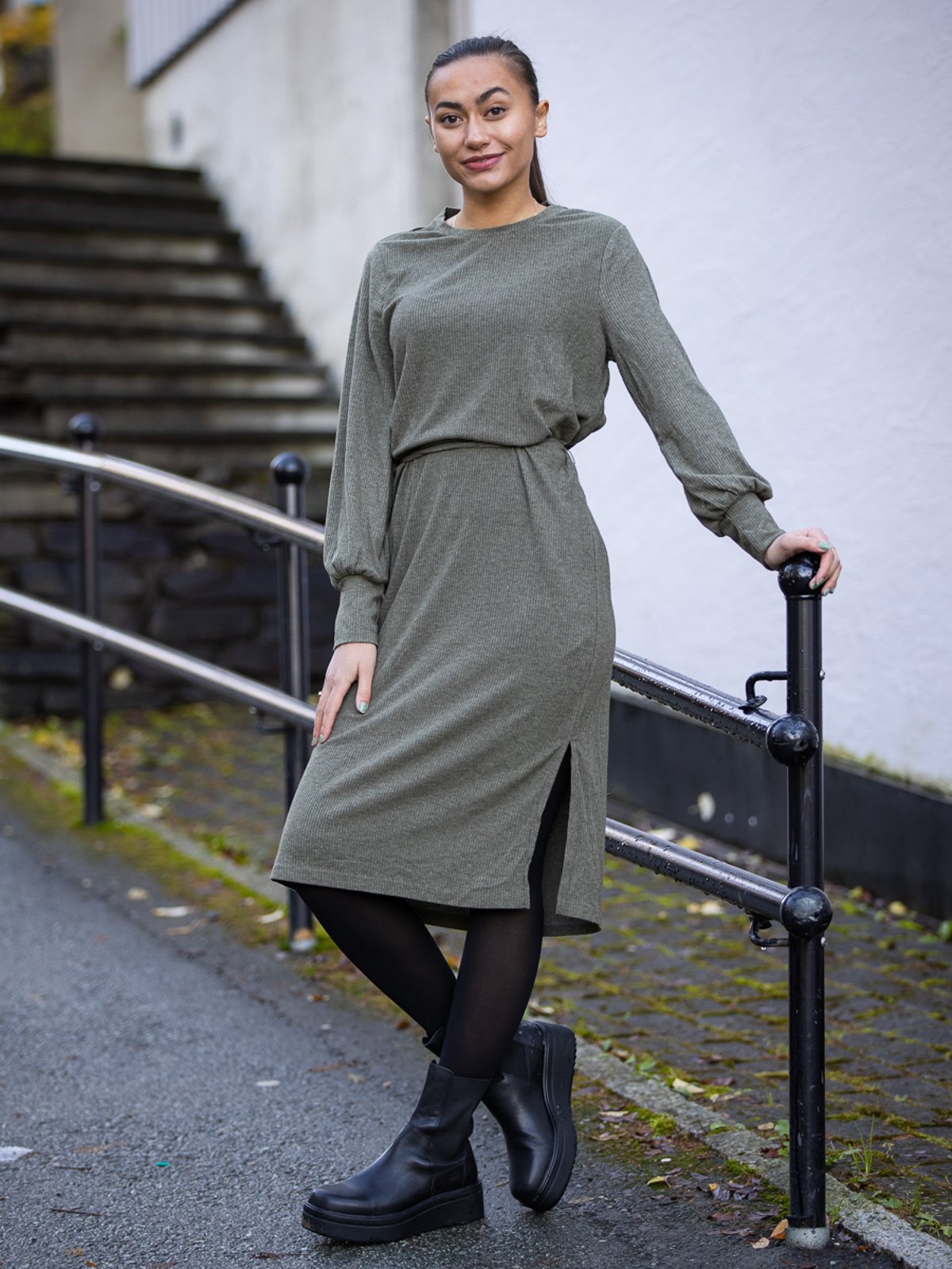 Ichi Kyla Dress 2 Ivy green