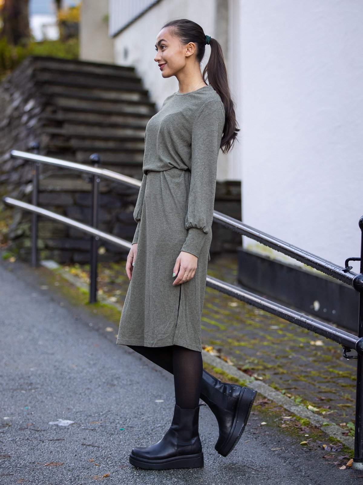 Ichi Kyla Dress 2 Ivy green