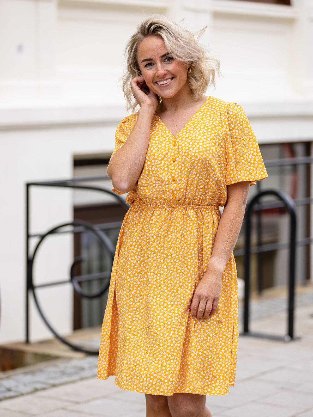 Ichi Vera Dress Radiant Yellow