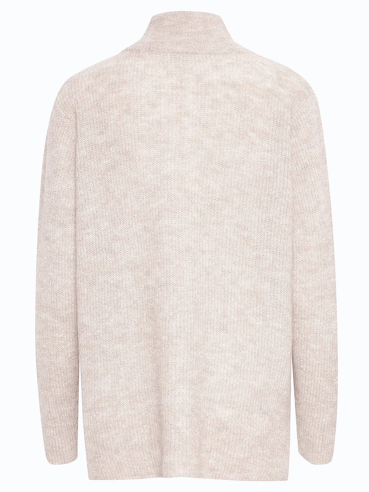 Ichi Jordan Long Sleeve 3 Zip Oatmeal Melange