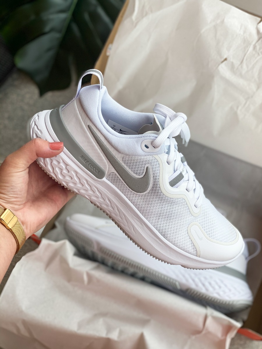 Nike React Miler White/ Metallic Silver-Pure White