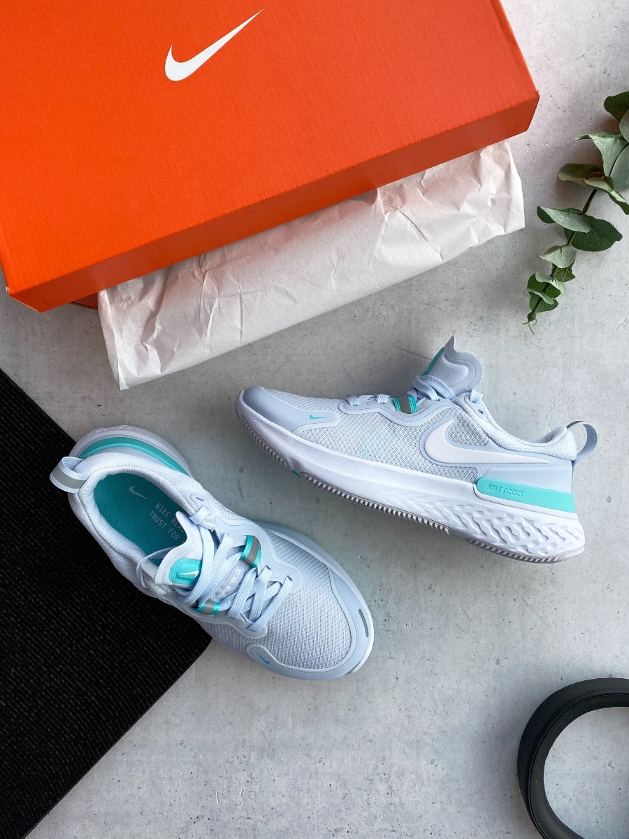 Nike React Miler Football Grey/ White-Aurora Green