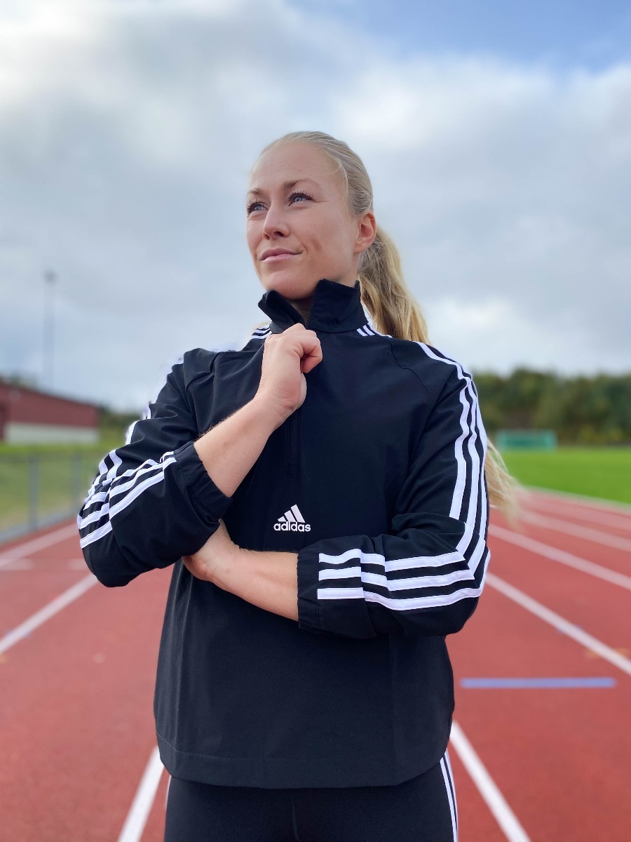 adidas Woven 3 stripes Training Half Zip Black/ White