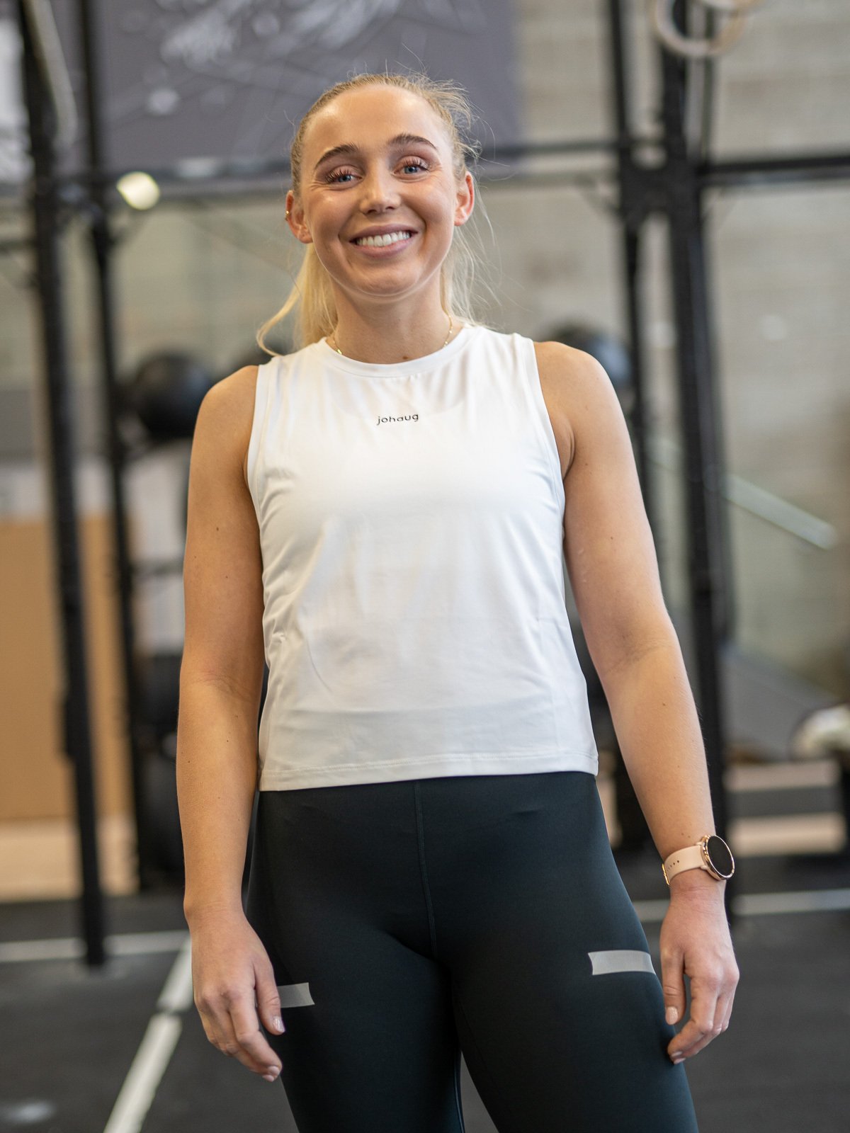 Johaug Cropped Tank White