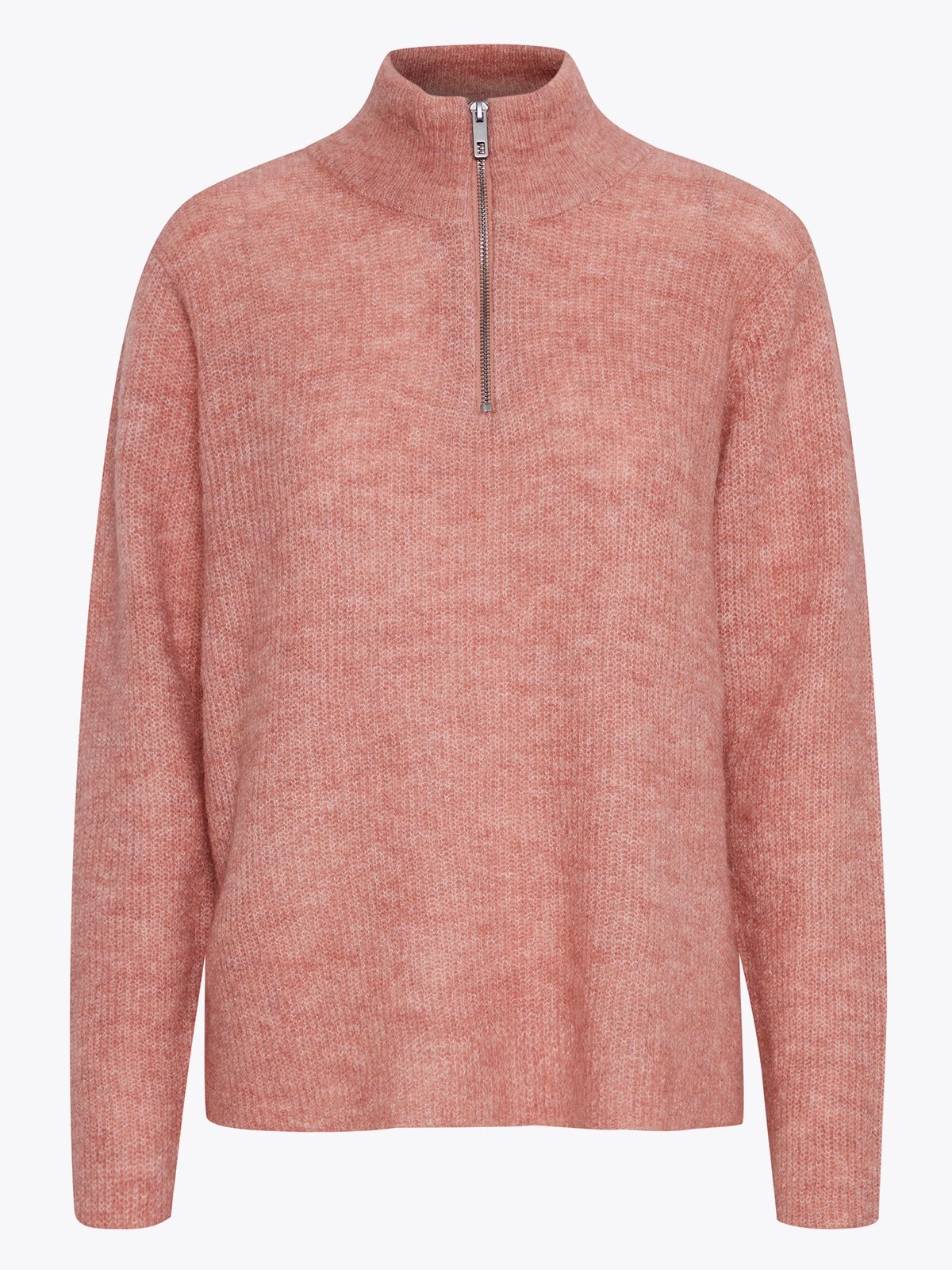 Ichi Jordan Long Sleeve 3 Zip Ash Rose