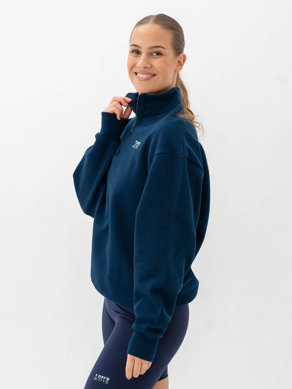 7 DAYS Active Organic Regular Half Zip Pageant Blue