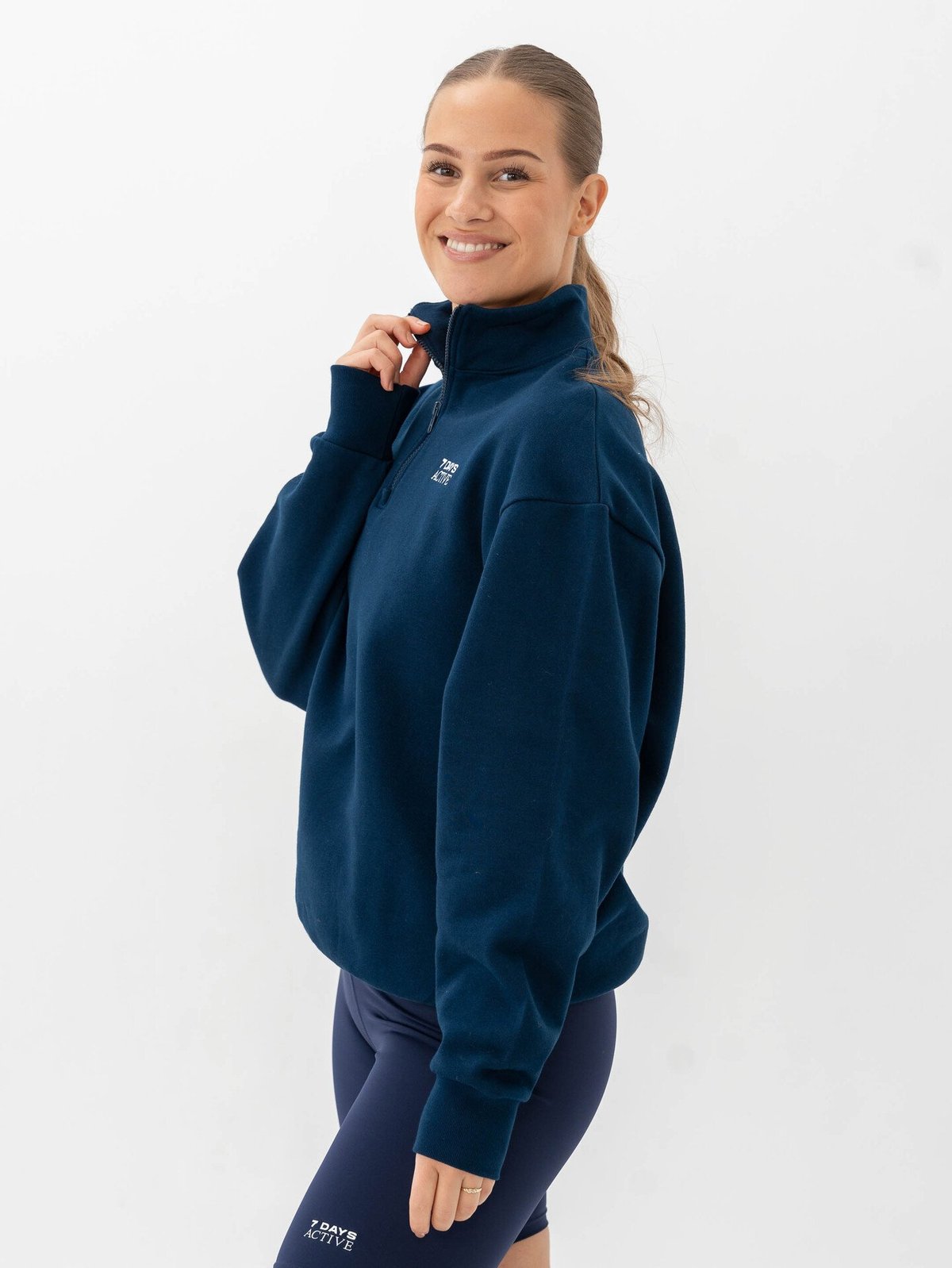 7 DAYS Active Organic Regular Half Zip Pageant Blue