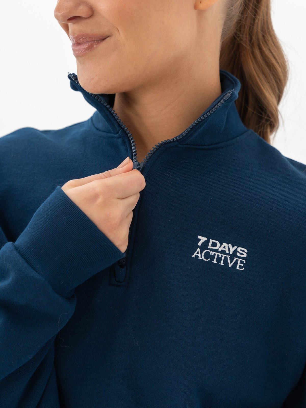 7 DAYS Active Organic Regular Half Zip Pageant Blue