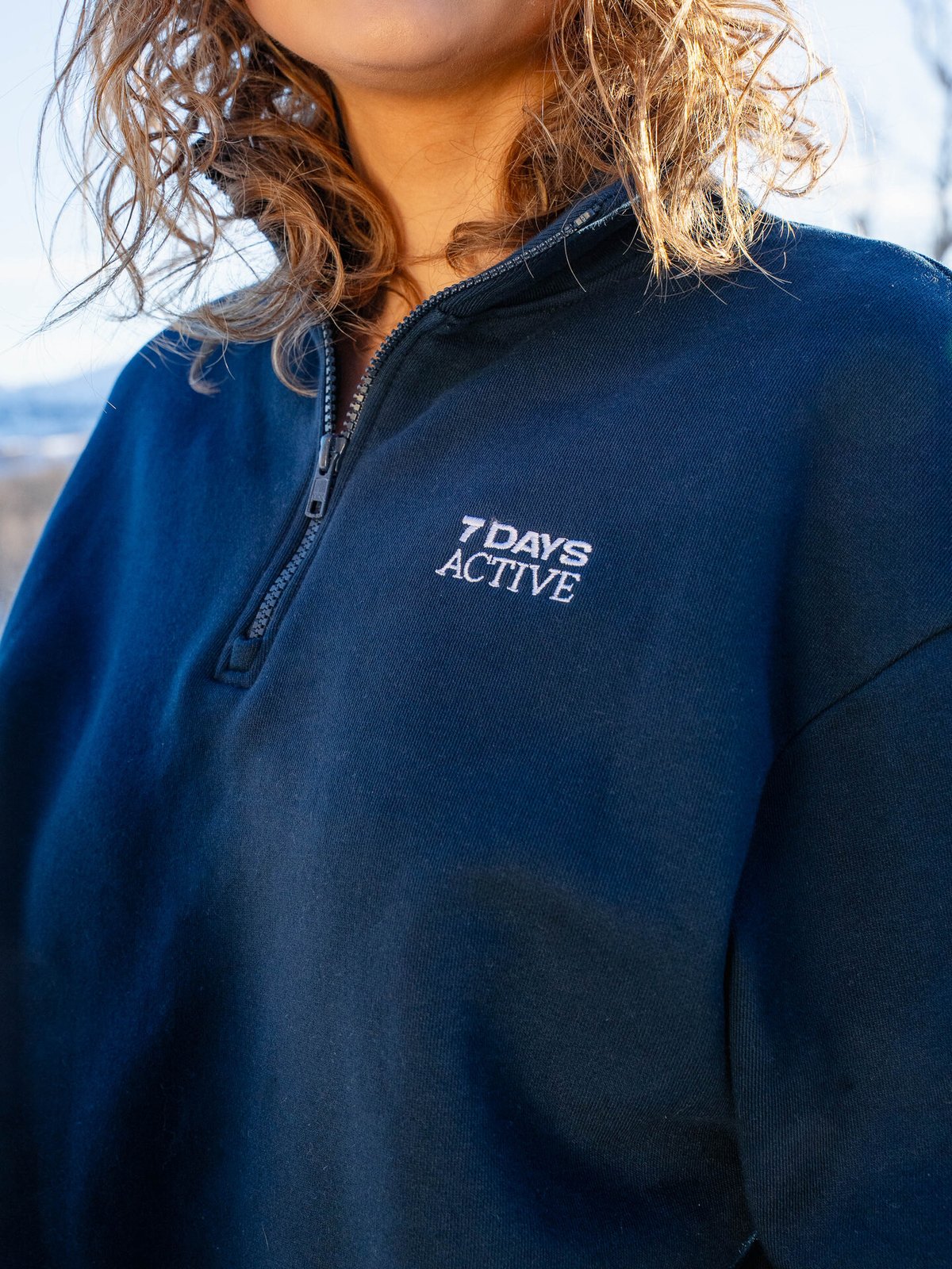 7 DAYS Active Organic Regular Half Zip Pageant Blue