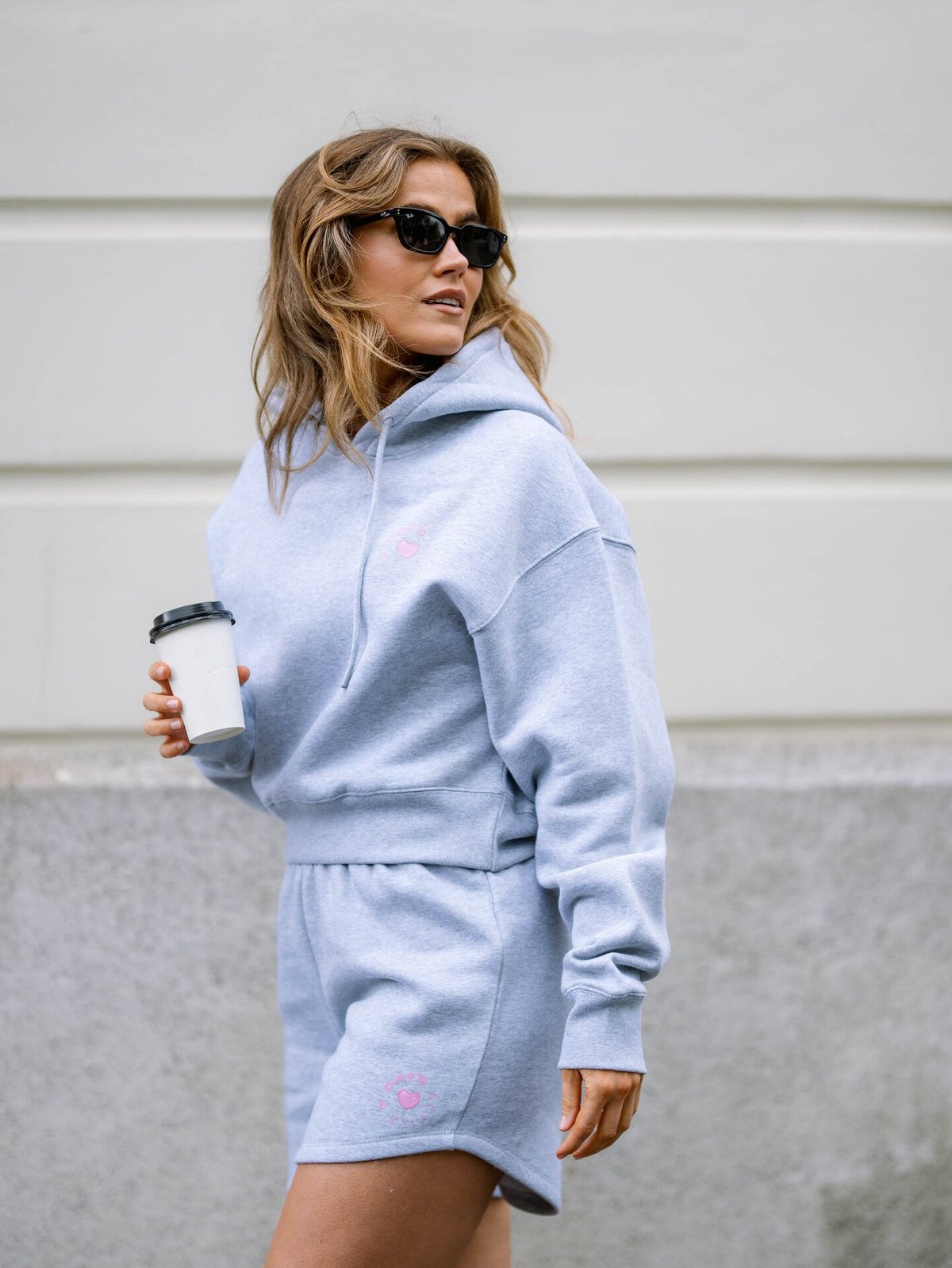 7 DAYS Active Organic Fitted Hoodie Heather Grey