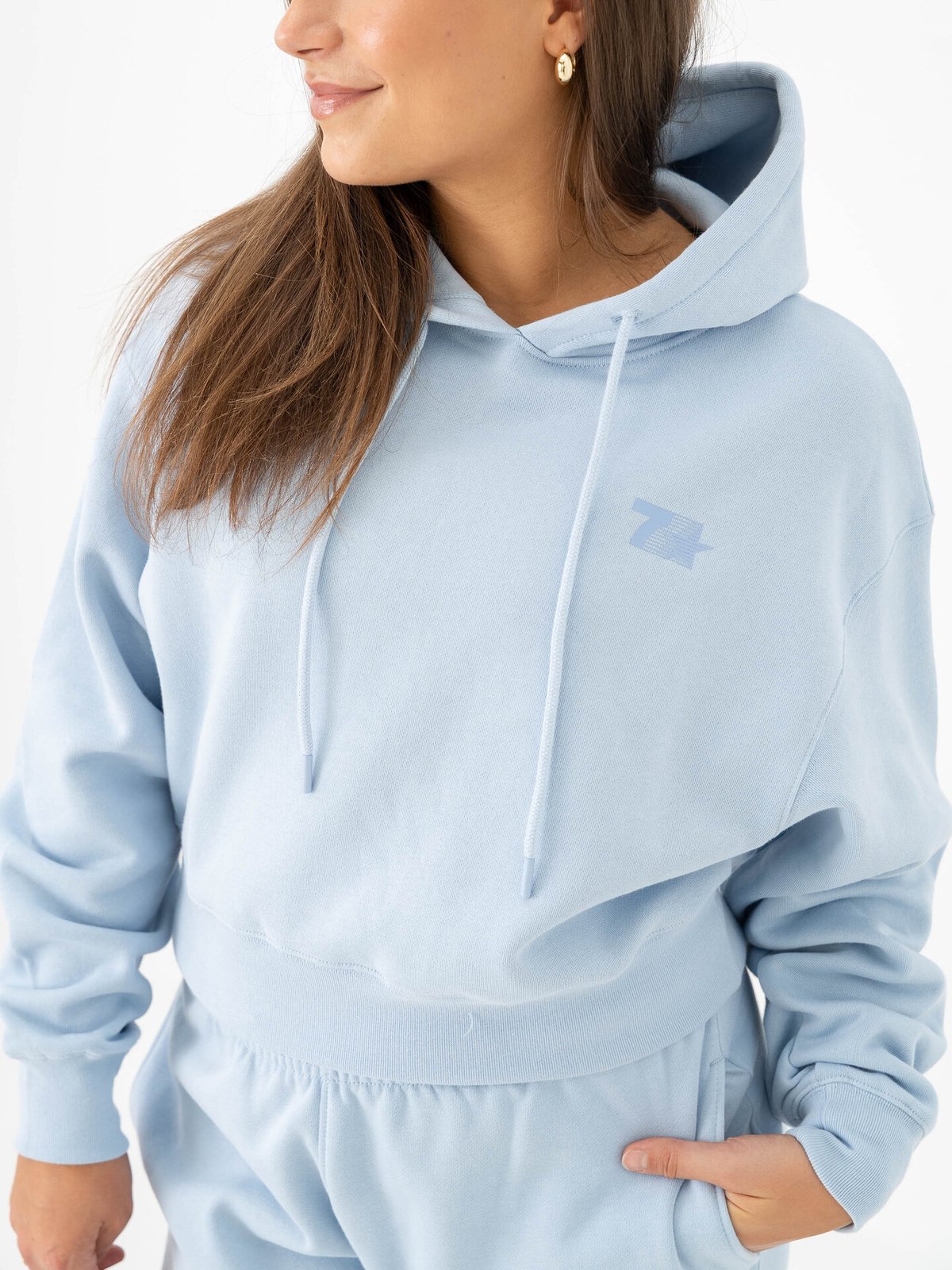 7 DAYS Active Organic Fitted Hoodie Kentucky Blue