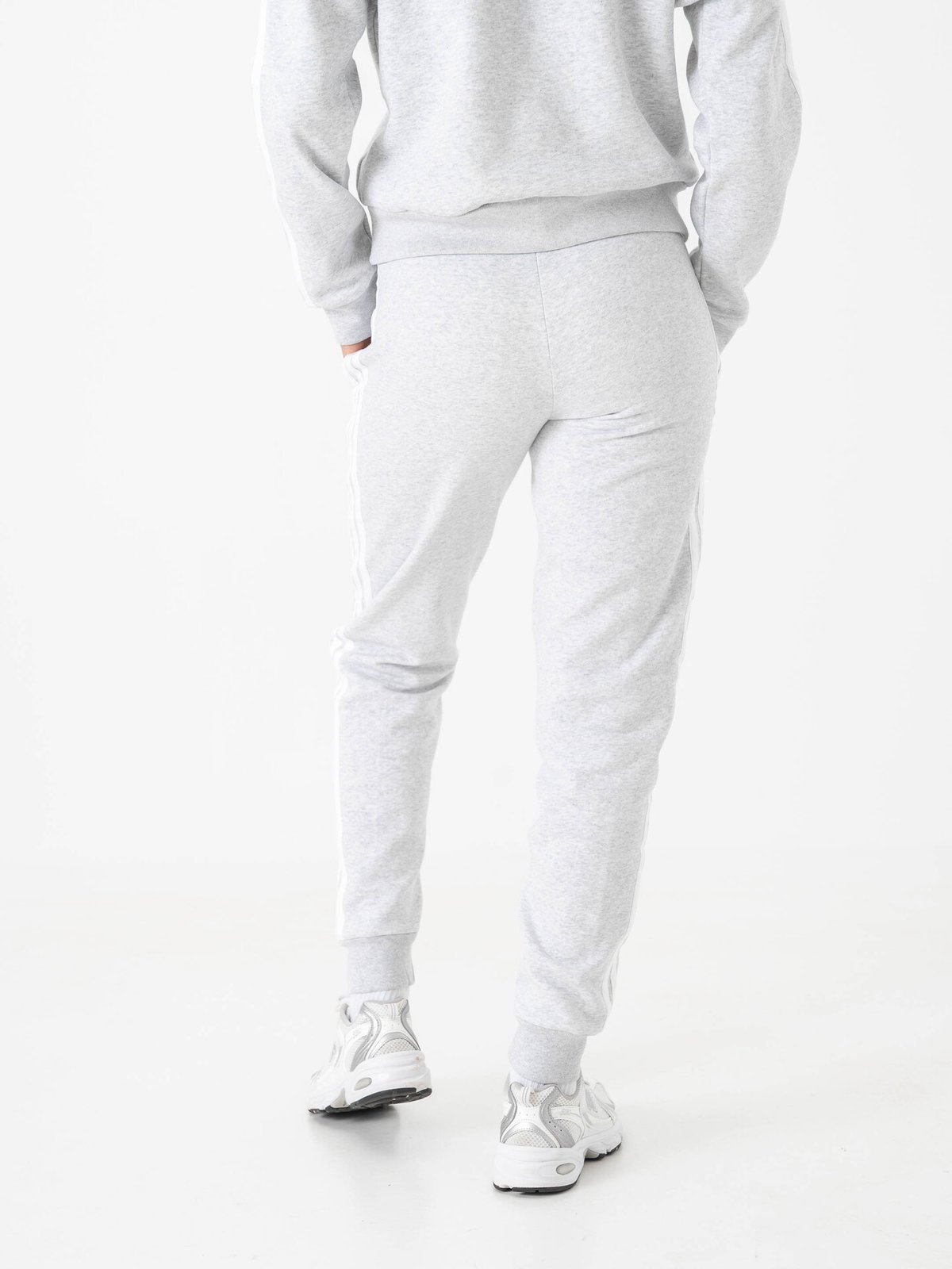 adidas 3-Stripes Fleece Slim Pant Grey / White