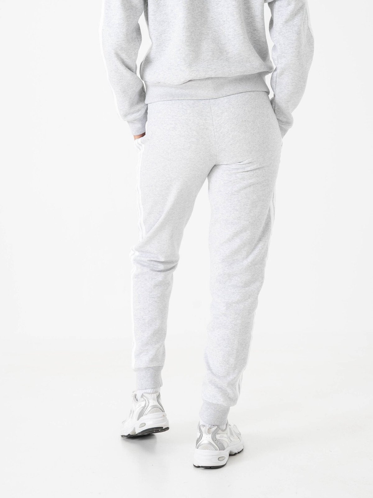adidas 3-Stripes Fleece Slim Pant Grey / White