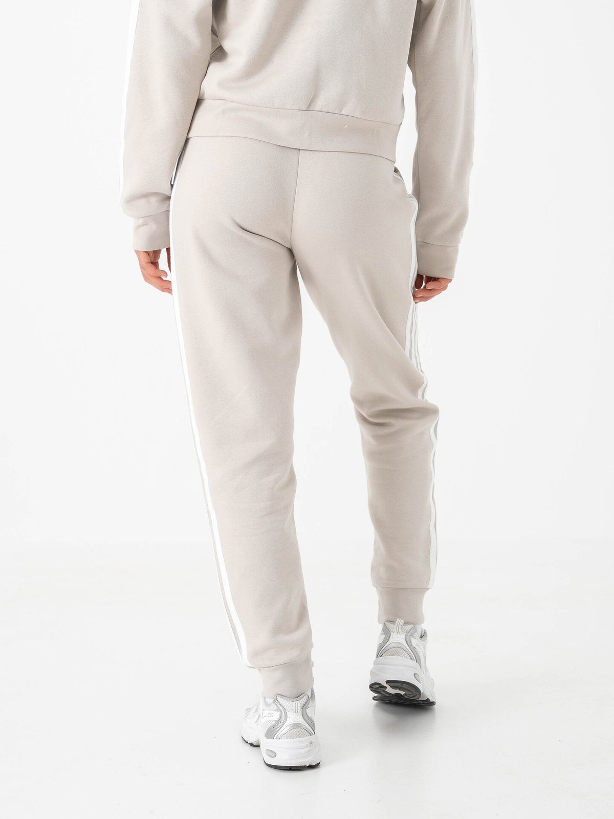 adidas 3-Stripes Fleece Slim Pant Beige