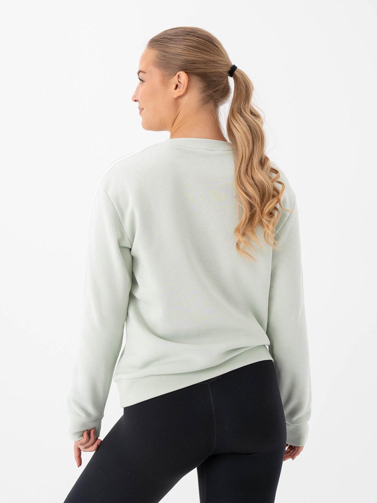 adidas 3-Stripes Fleece Crew Linen Green