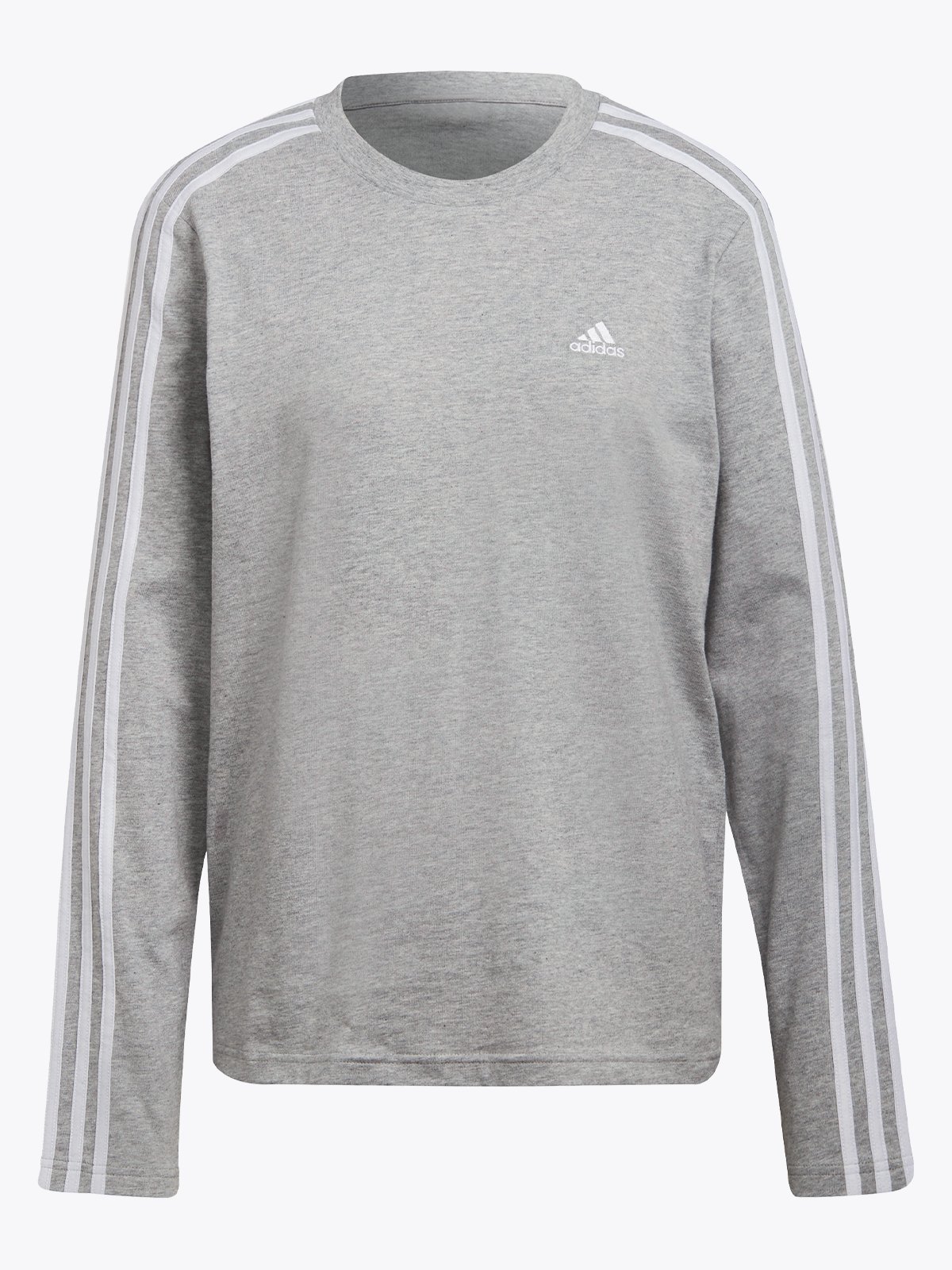adidas 3-Stripes Long Sleeve Medium Grey Heather / White