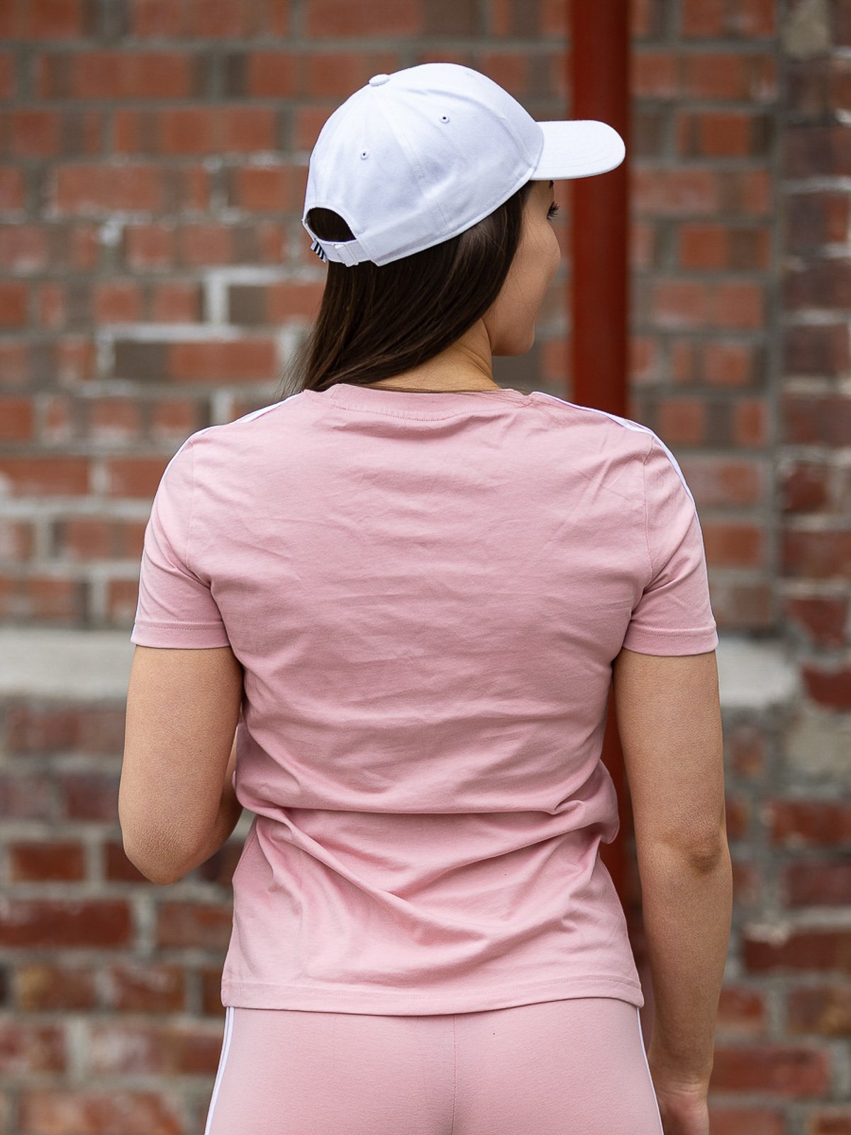 adidas 3-Stripes Cotton Tee Wonder Mauve / White
