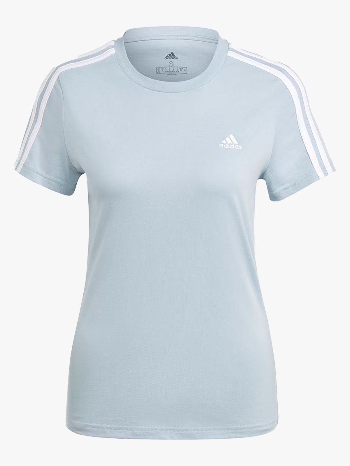 adidas 3-Stripes Cotton Tee Wonder Blue / White