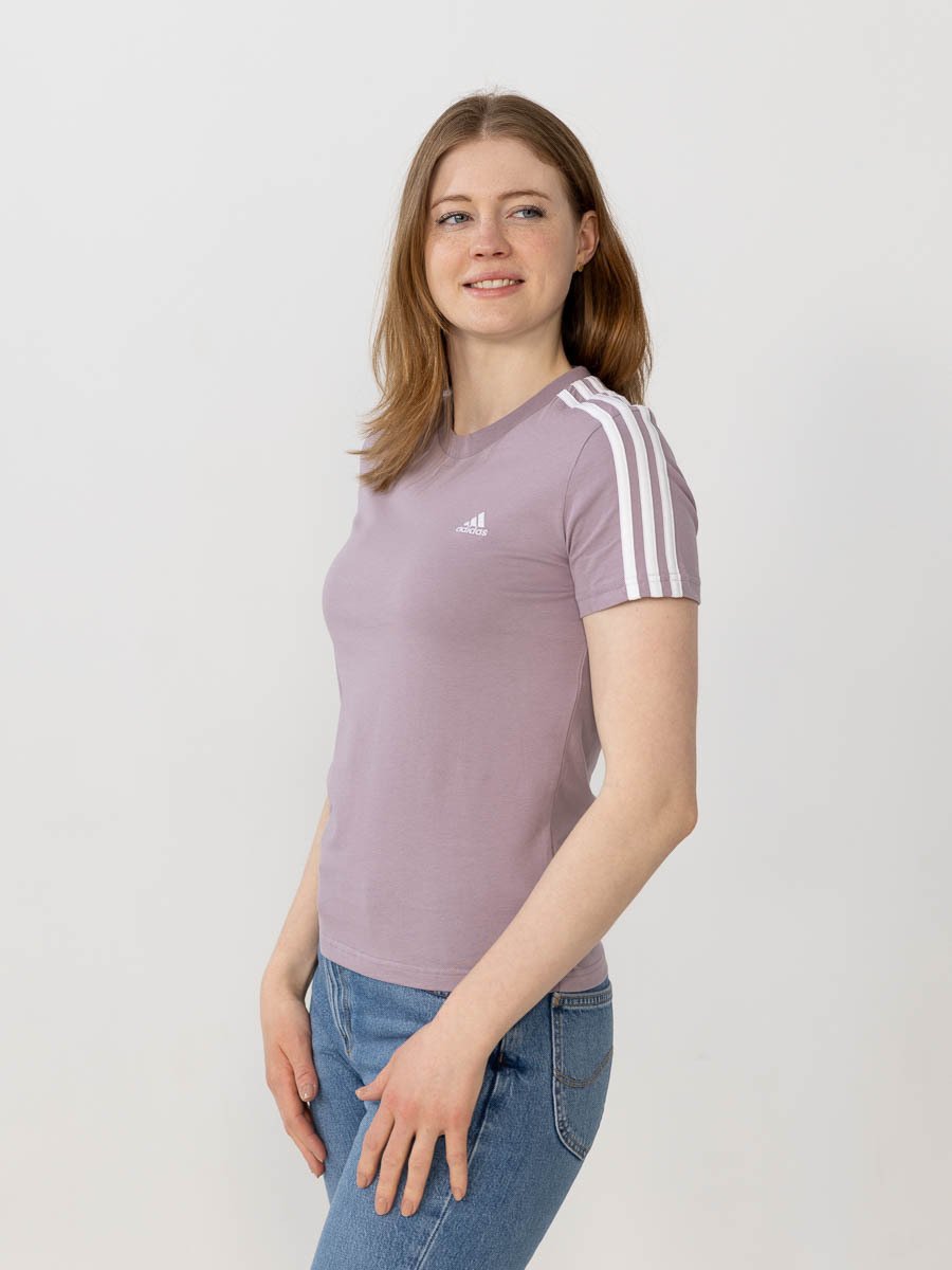 adidas 3-Stripes Cotton Tee Lilla