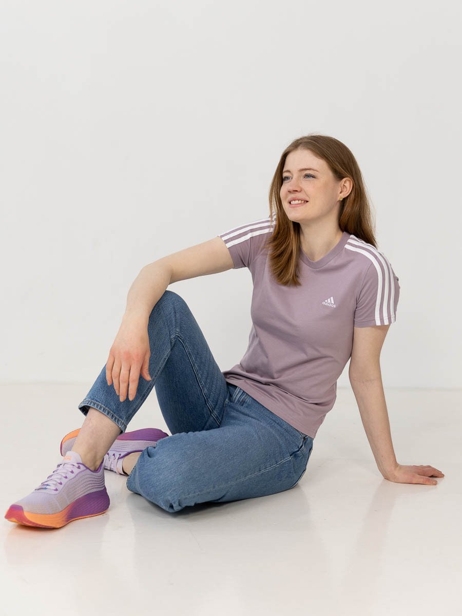 adidas 3-Stripes Cotton Tee Lilla