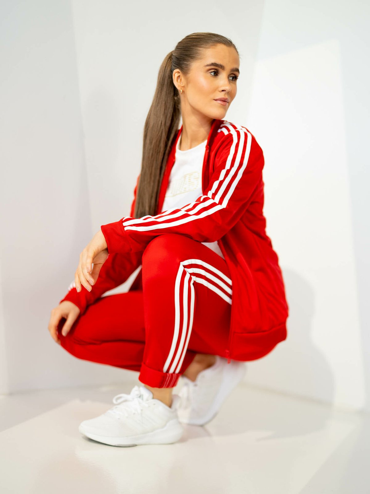 adidas 3-Stripes Tracksuit Rød