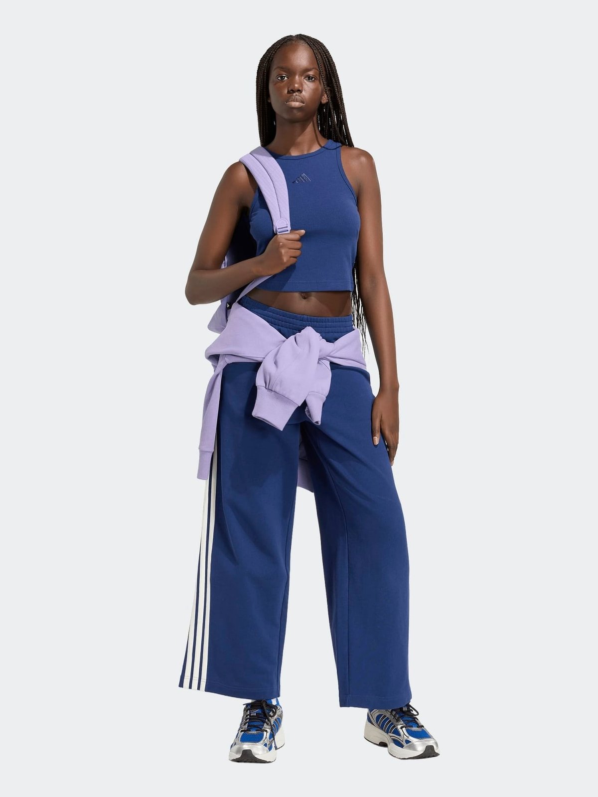 adidas Kit 3-Stripes Wide Pants Blue