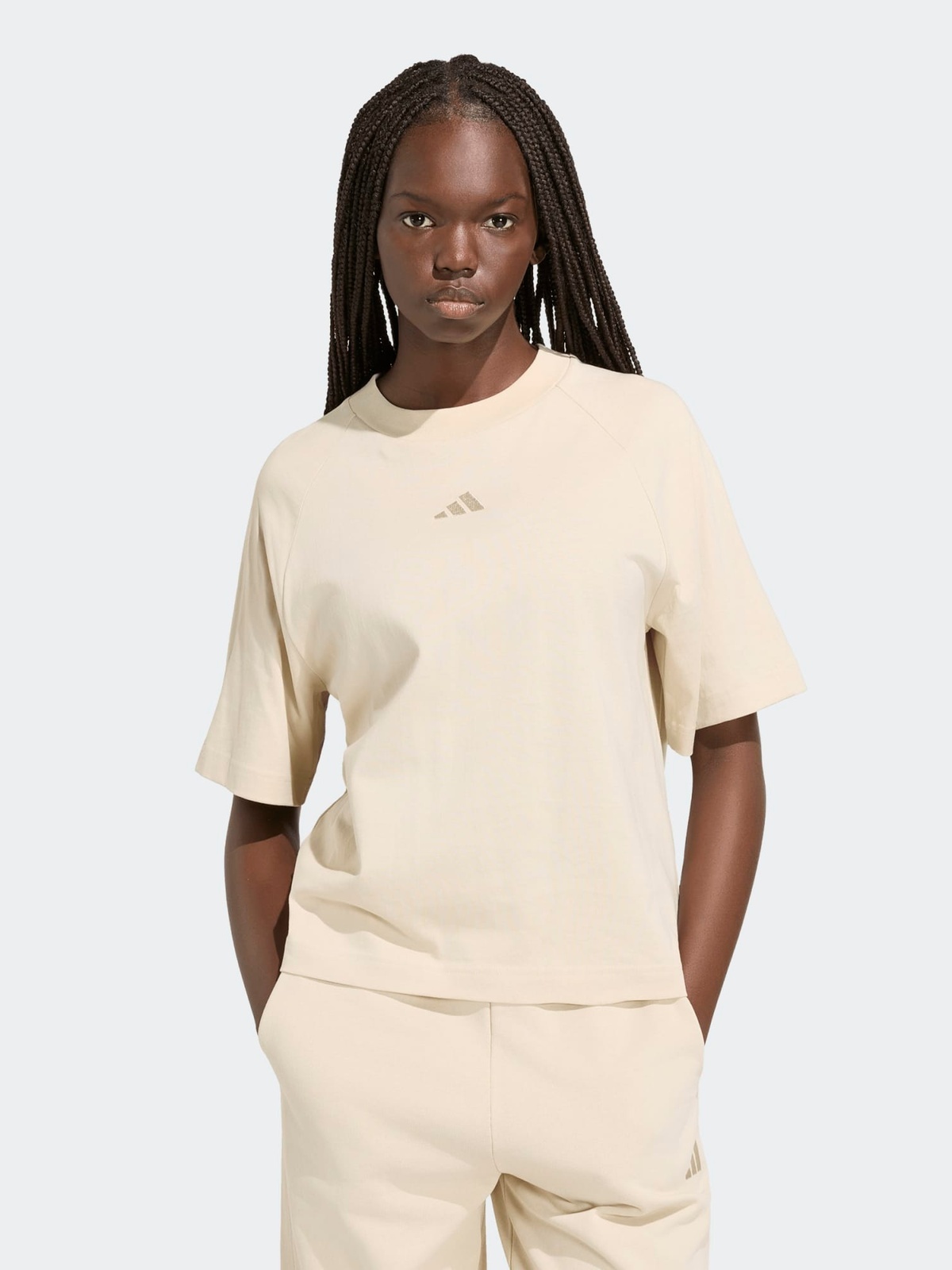 adidas Kit Small Logo T-Shirt Beige