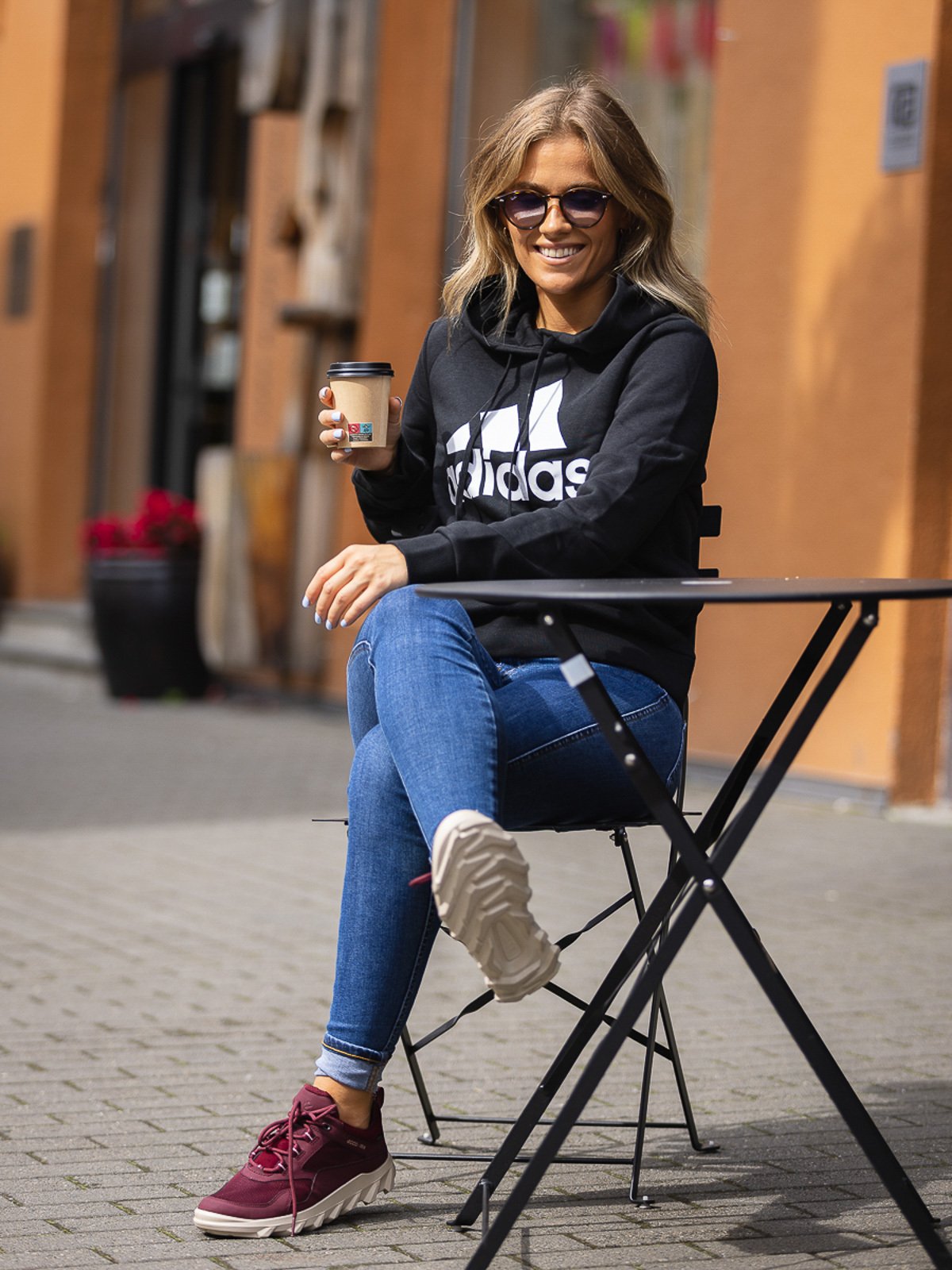 adidas Big Logo Fleece Hoodie Black / White