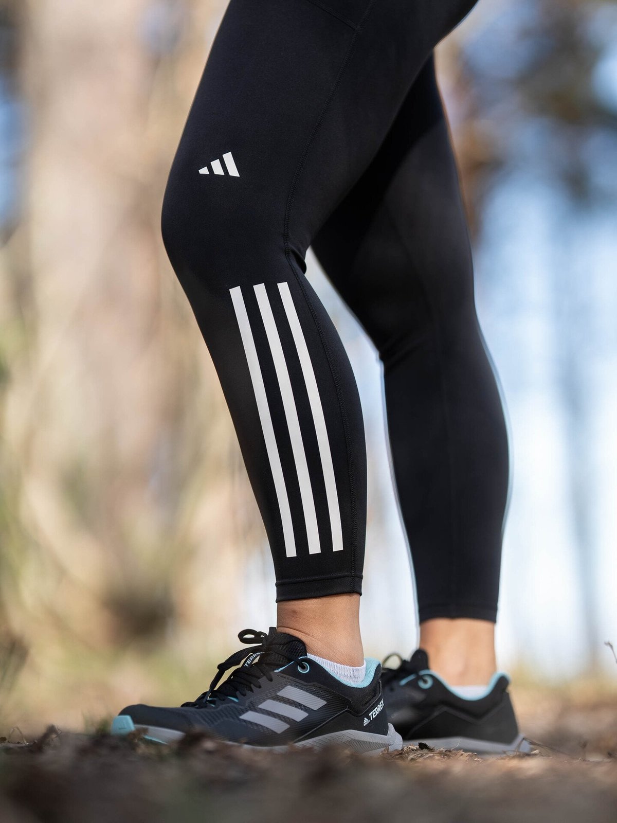 adidas Daily Run 3-Stripes 7/8 Tight Black