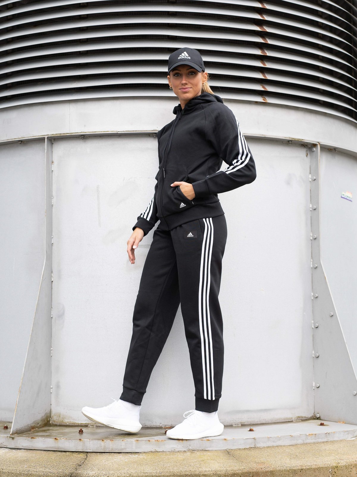 adidas Future Icons 3-Stripes Full Zip Hoodie Black