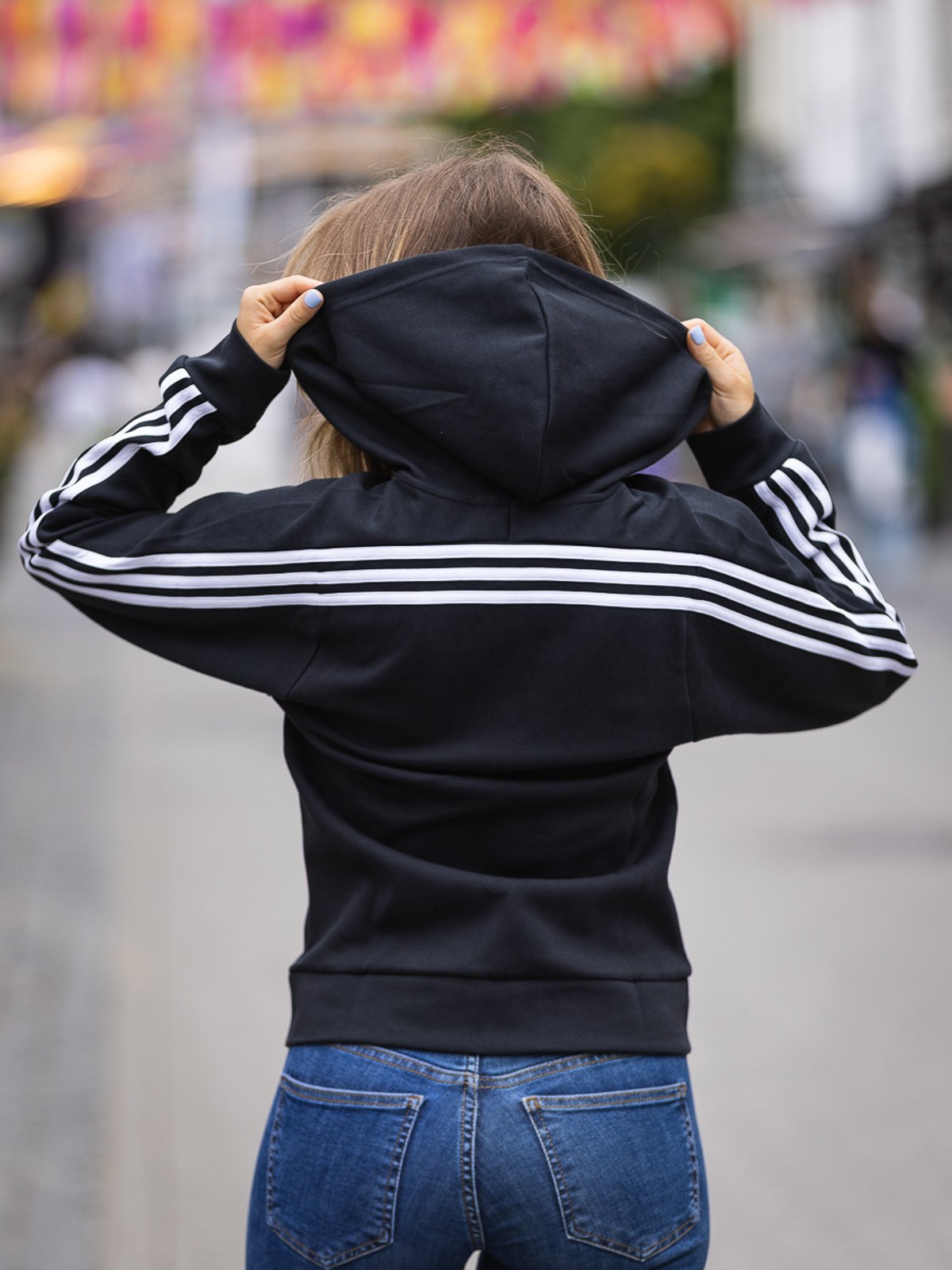 adidas Future Icons 3-Stripes Full Zip Hoodie Black
