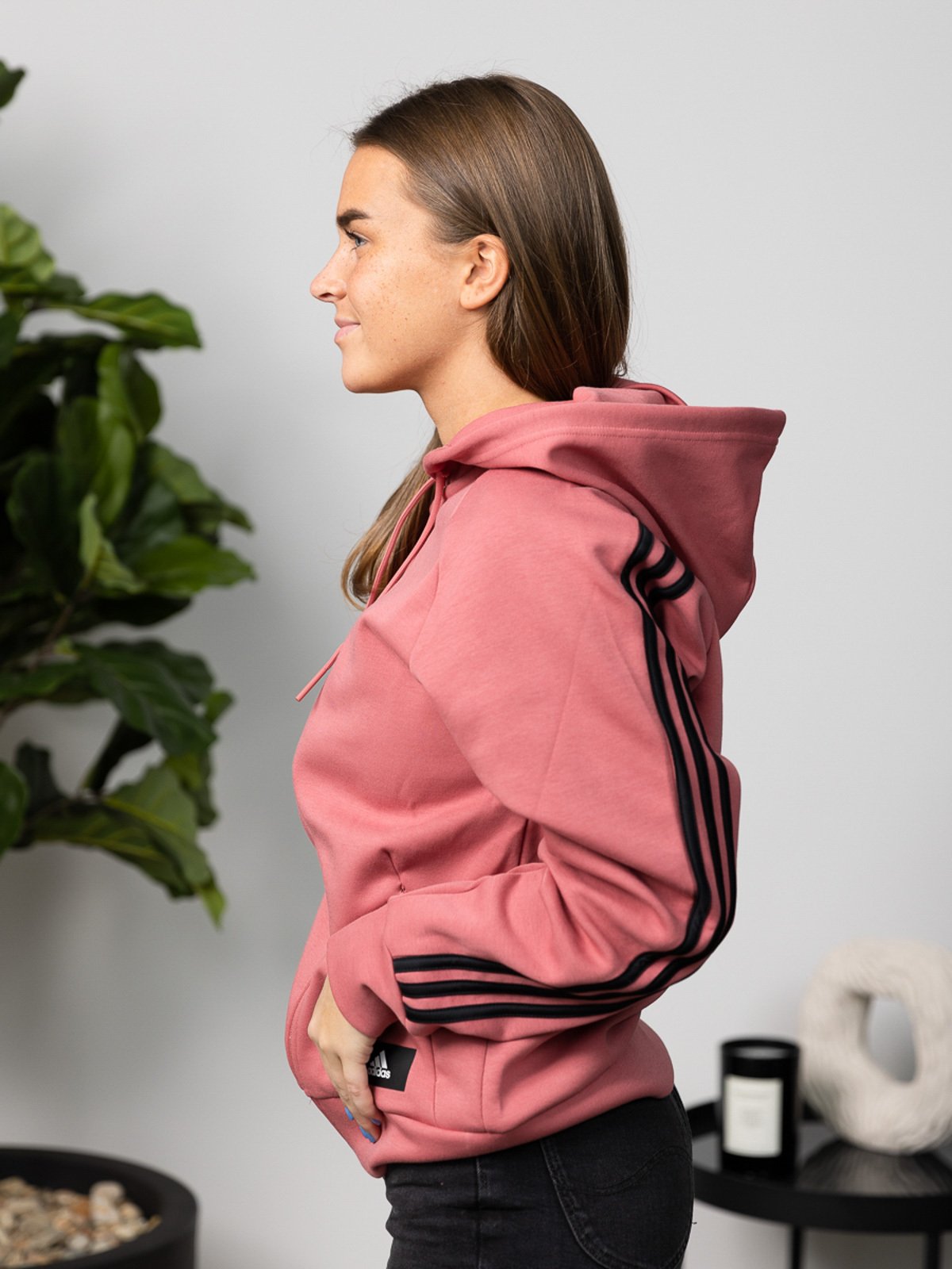 adidas Future Icons 3-Stripes Full Zip Hoodie Wonder Red