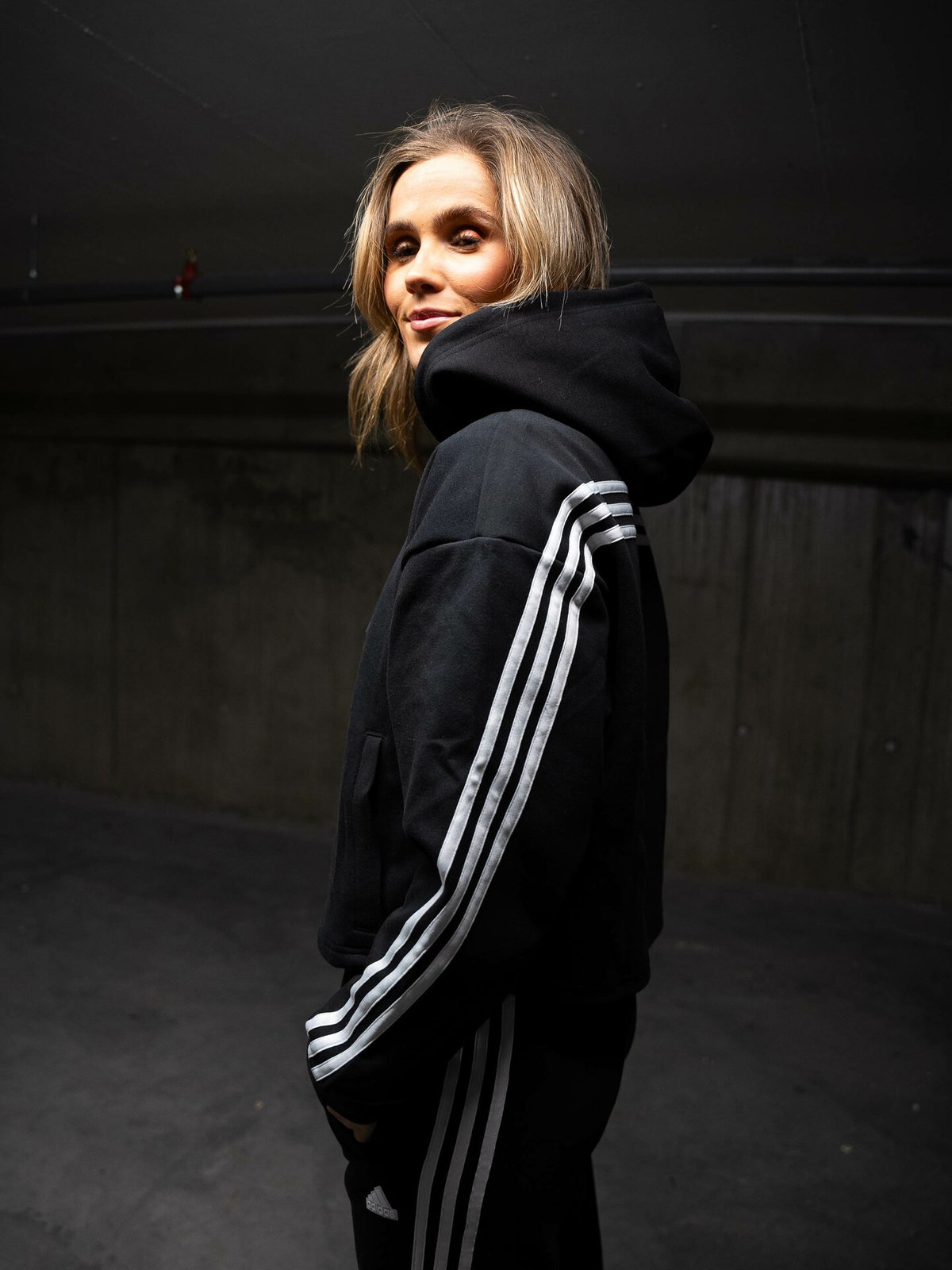 adidas FI 3-Stripes OH Hoodie Black